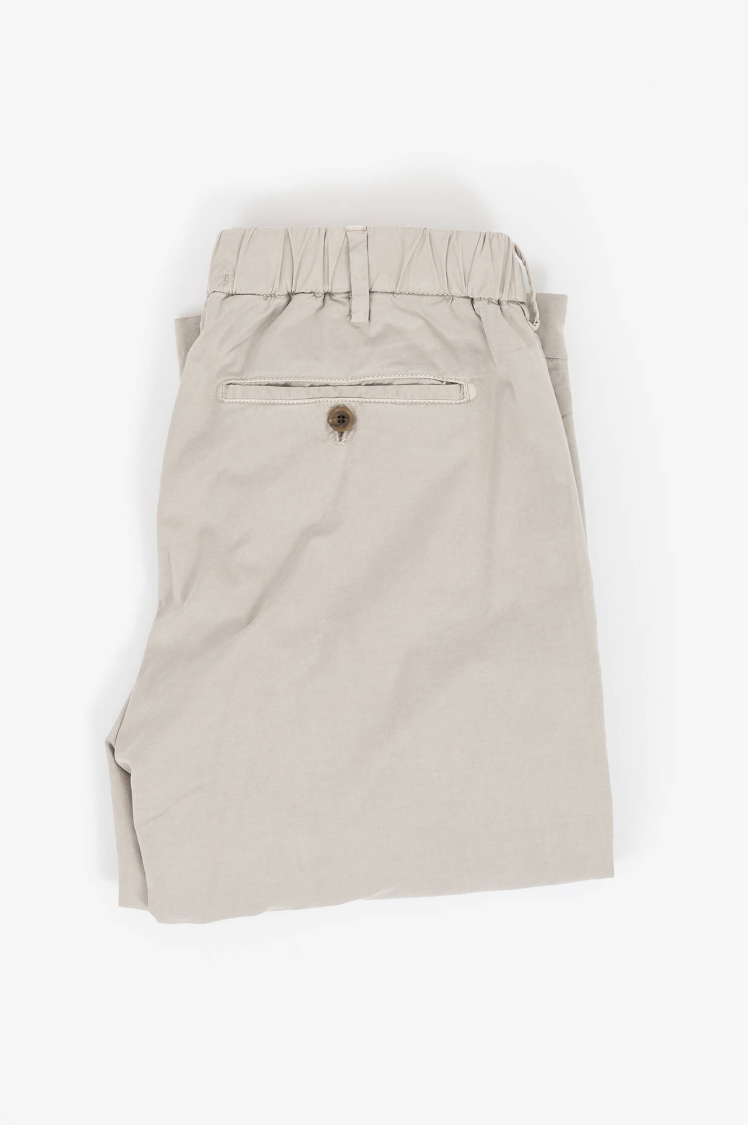 Baumwoll Chino mit Kordelzug in Beige