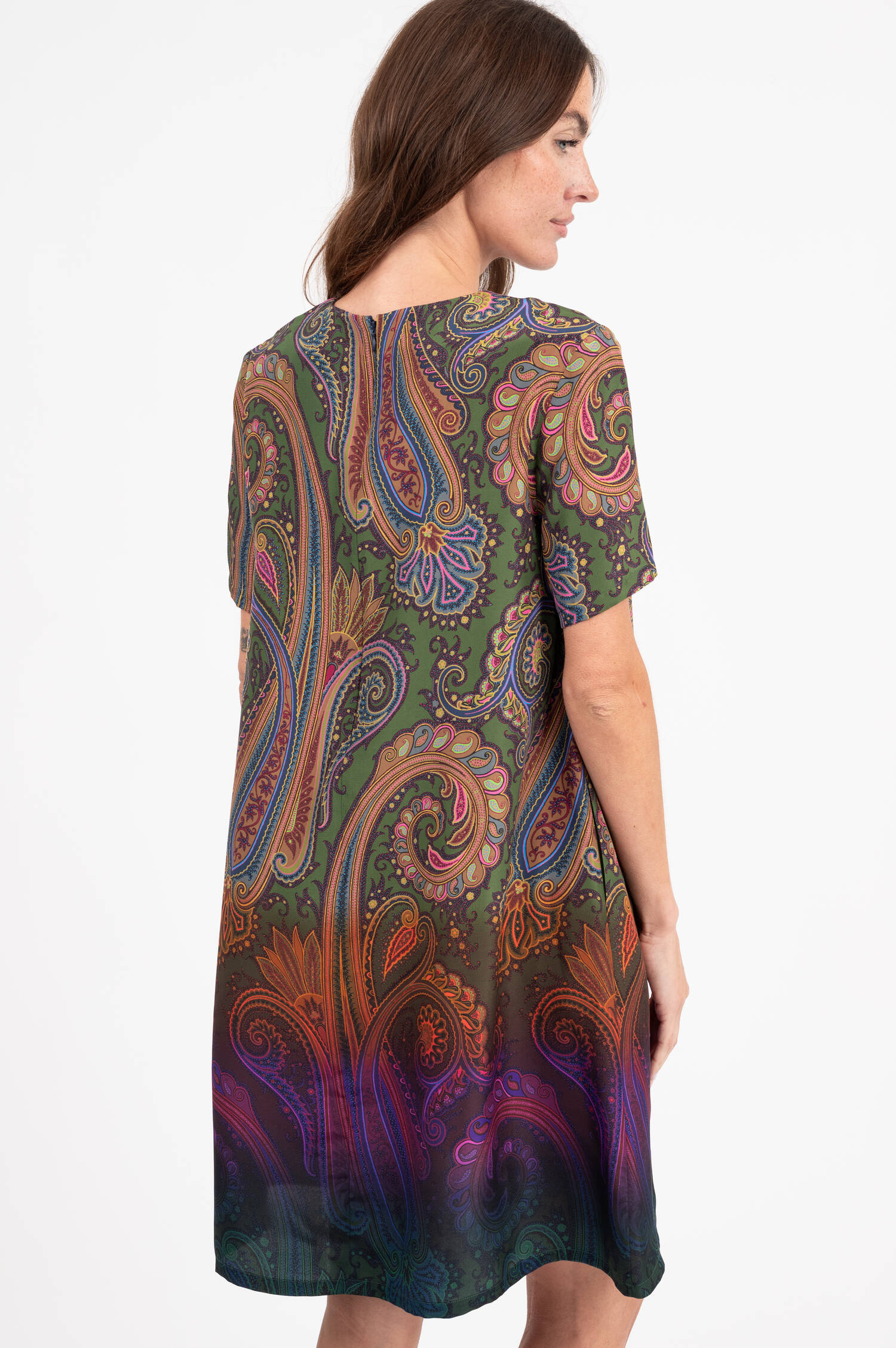 Seidenkleid mit Paisley Print in Multicolor Seidenkleid mit Paisley Print in Multicolor