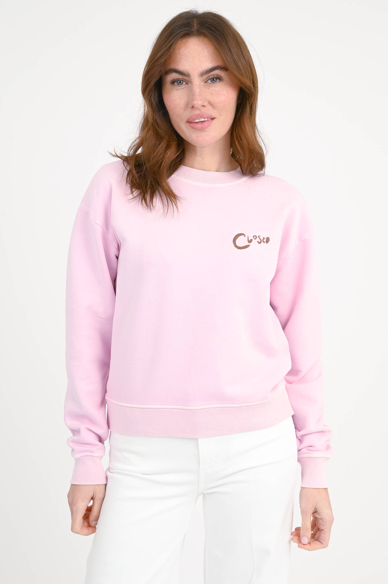 Sweatshirt mit XXL Back Stiching in Rosa