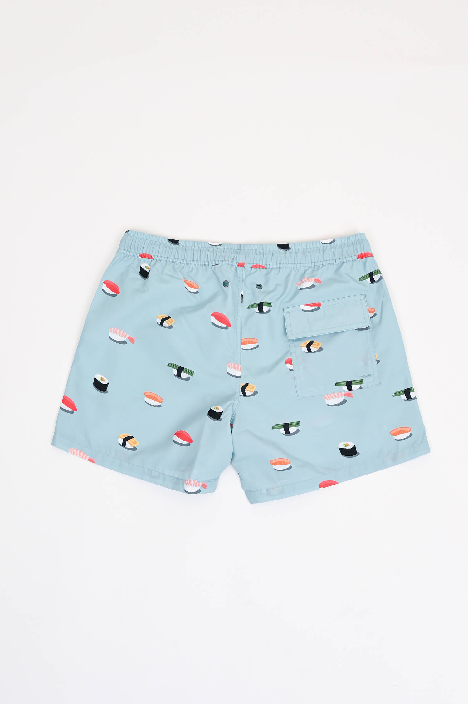 Badehose mit Sushi-Print in Hellblau Badehose mit Sushi-Print in Hellblau
