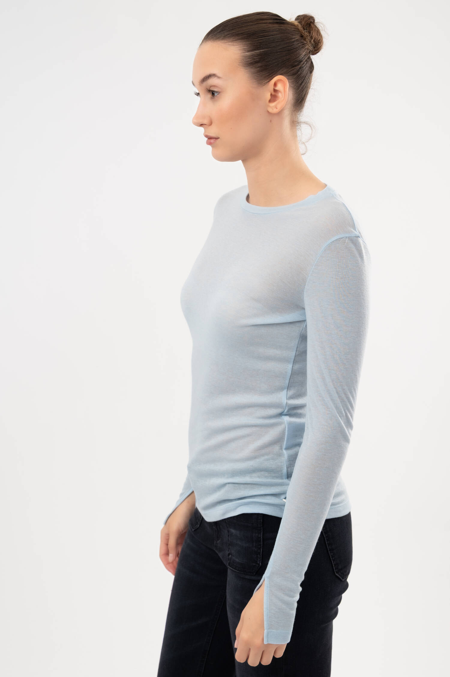 Langarmshirt in Pastellblau