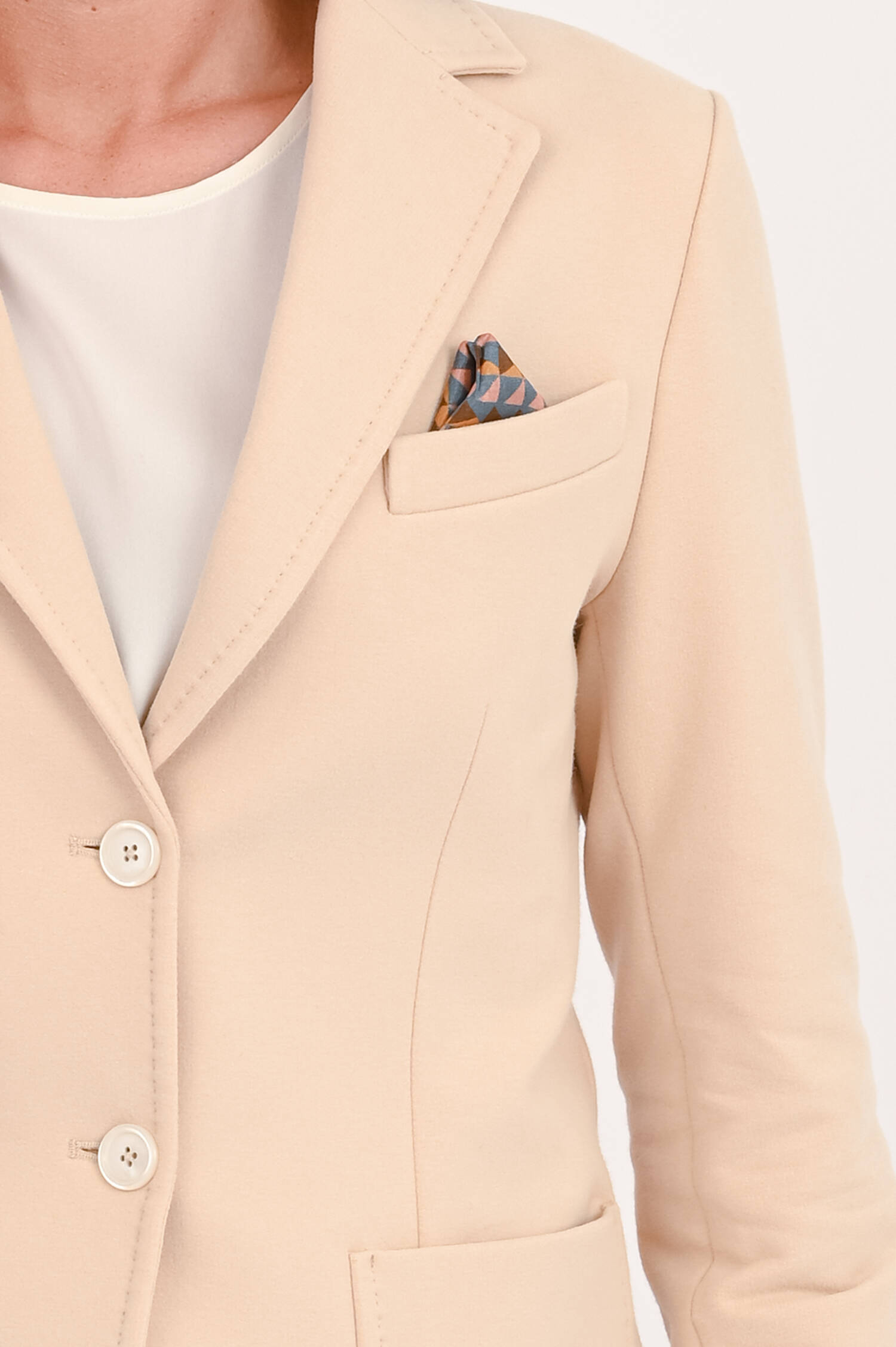 Einreihiger Jersey Blazer in Beige