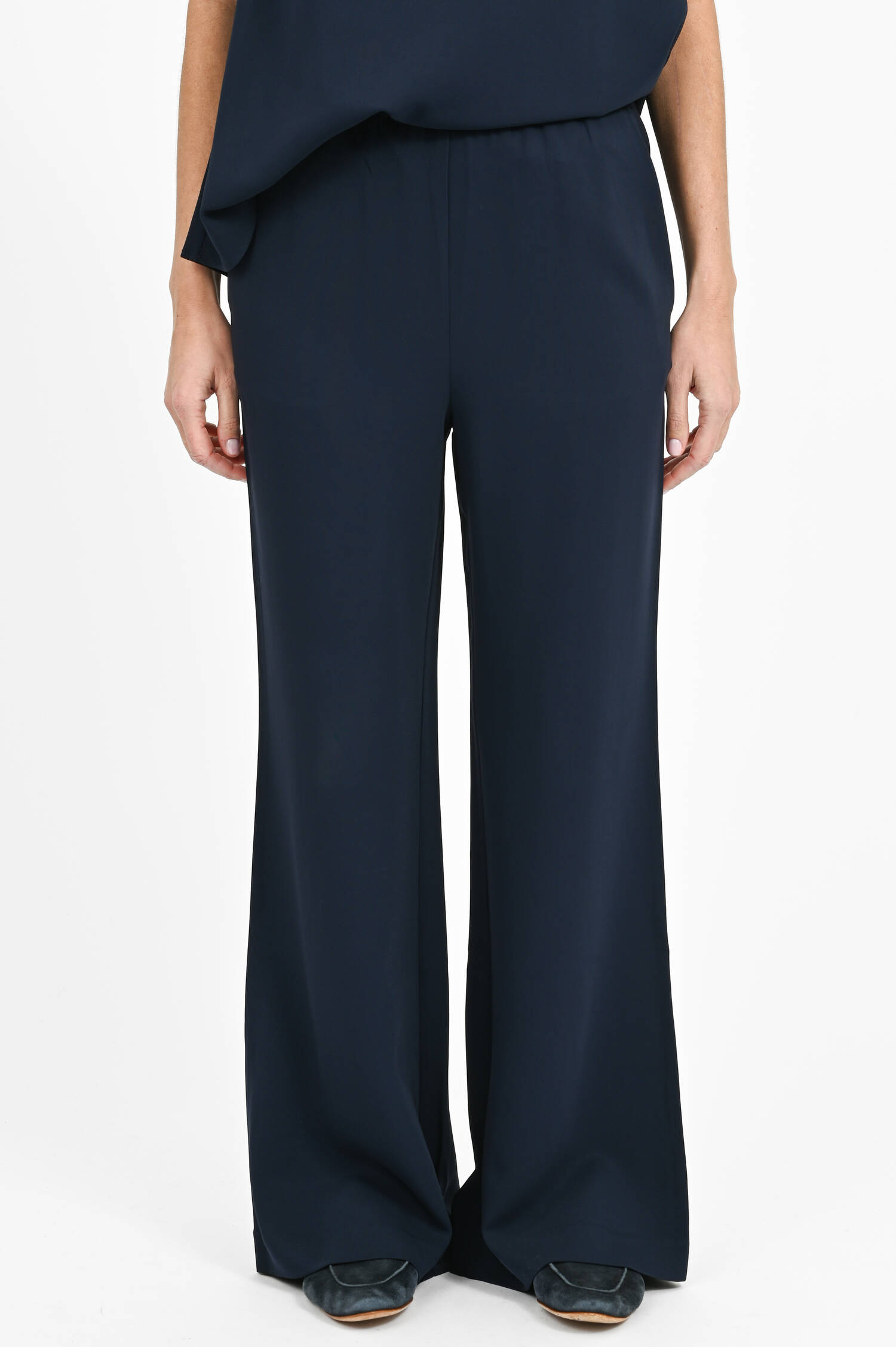 Wide-Leg-Hose aus Viskose in Midnight Wide-Leg-Hose aus Viskose in Midnight