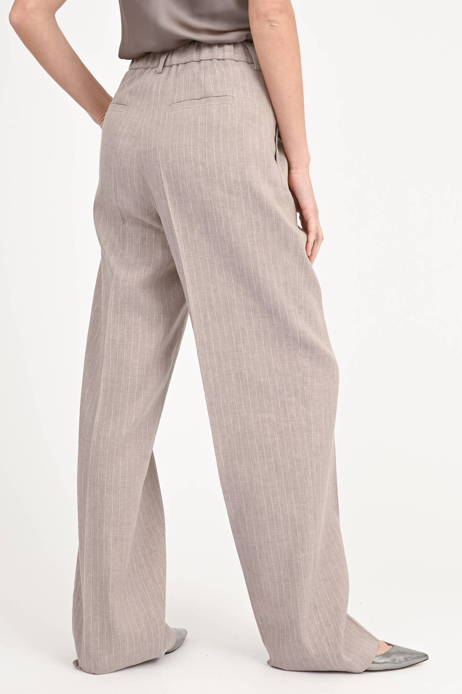 Hose mit Nadelstreifen in Chantilly/Gold