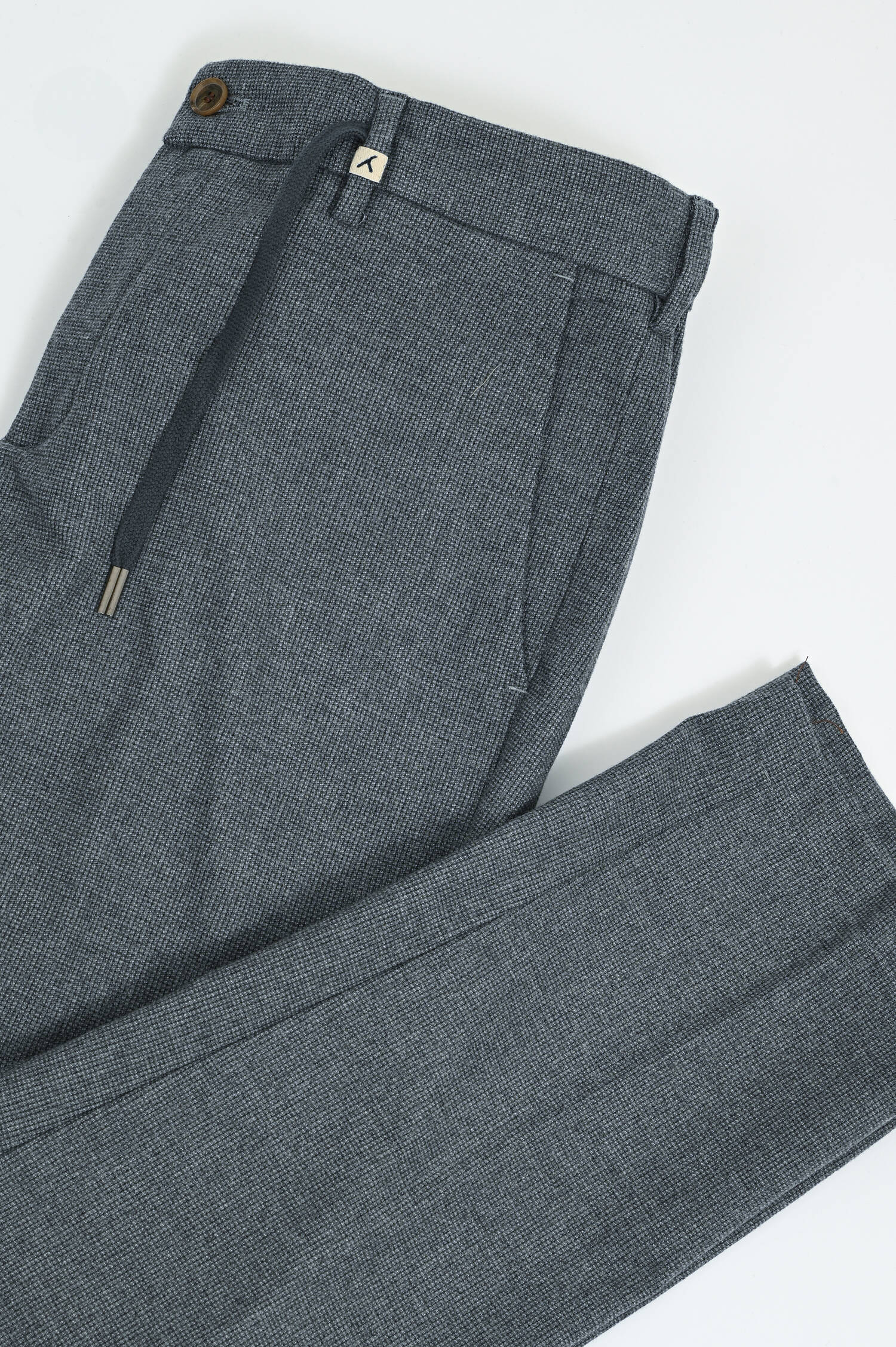 Sportliche Anzughose in Grau/Weiß gemustert