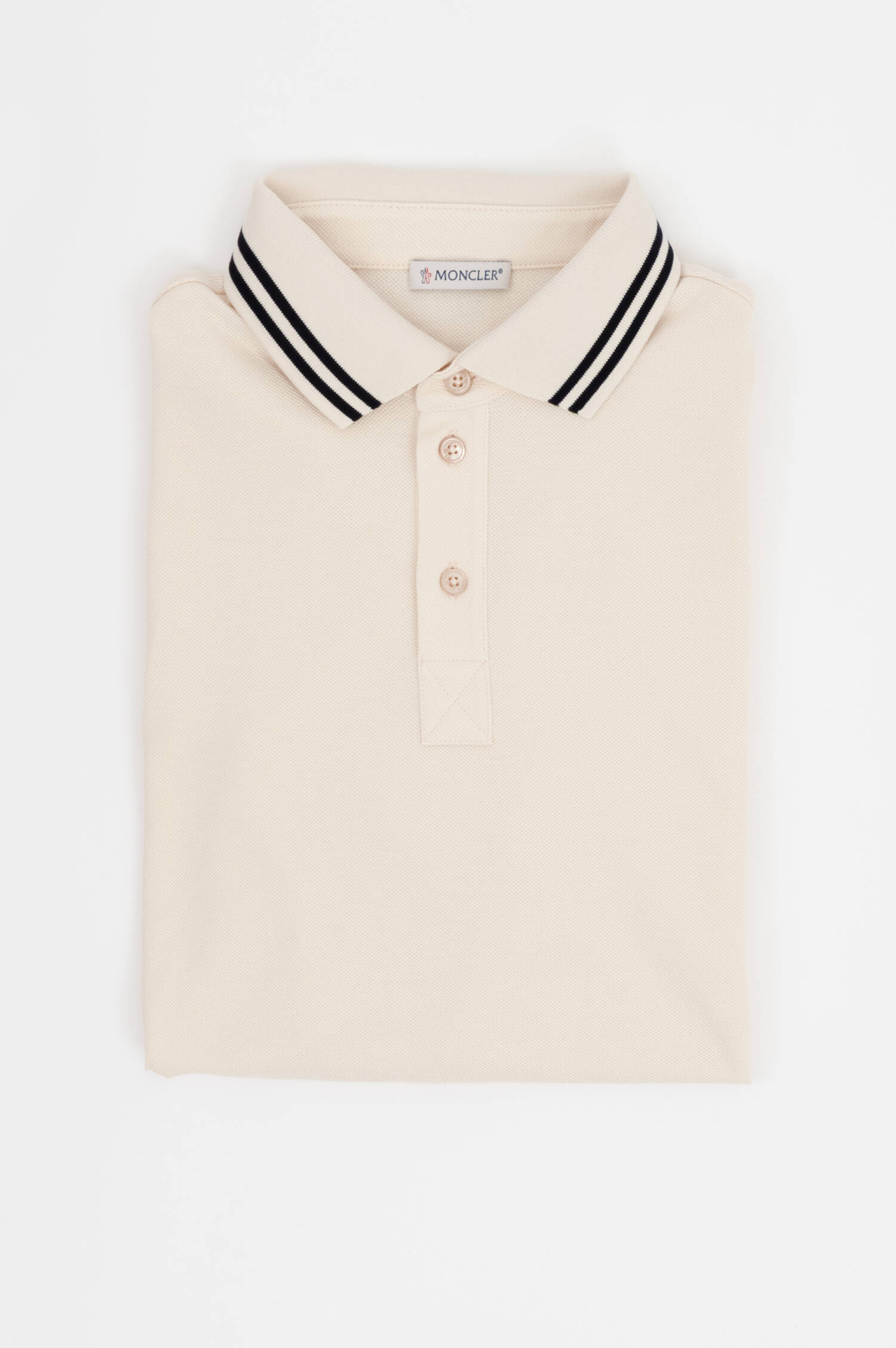 Polo-Shirt mit Streifakzenten n Creme