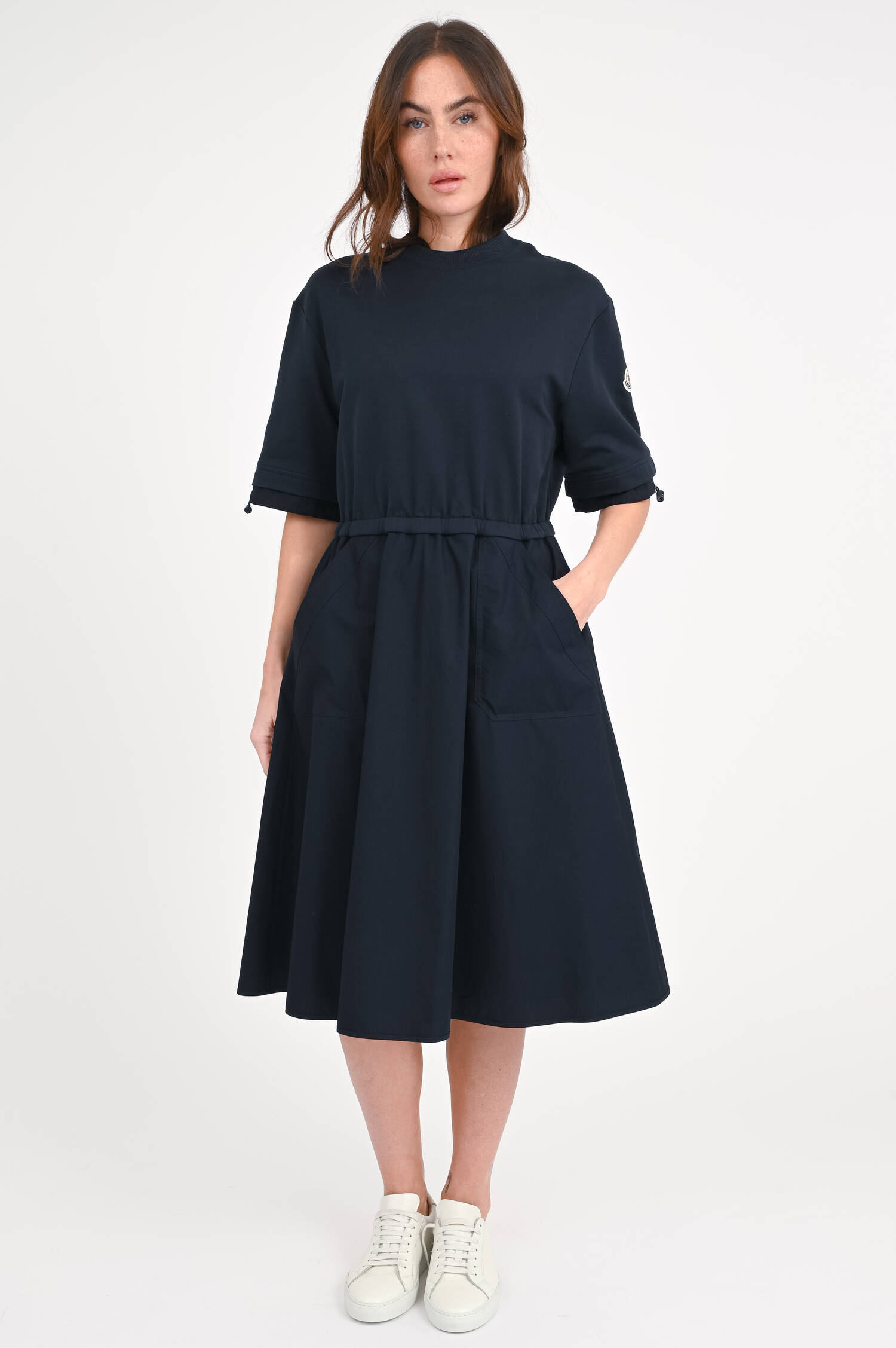 Kleid mit elastischer Taille in Midnight