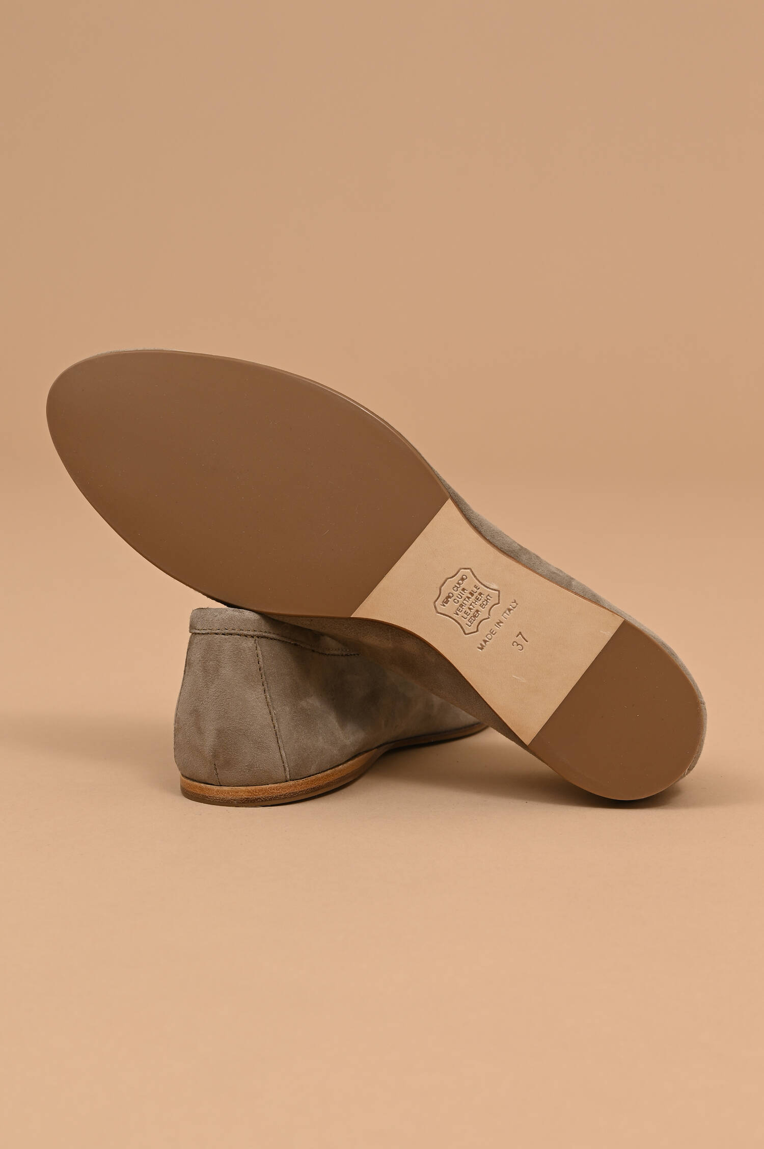 Veloursleder-Loafer in Beige