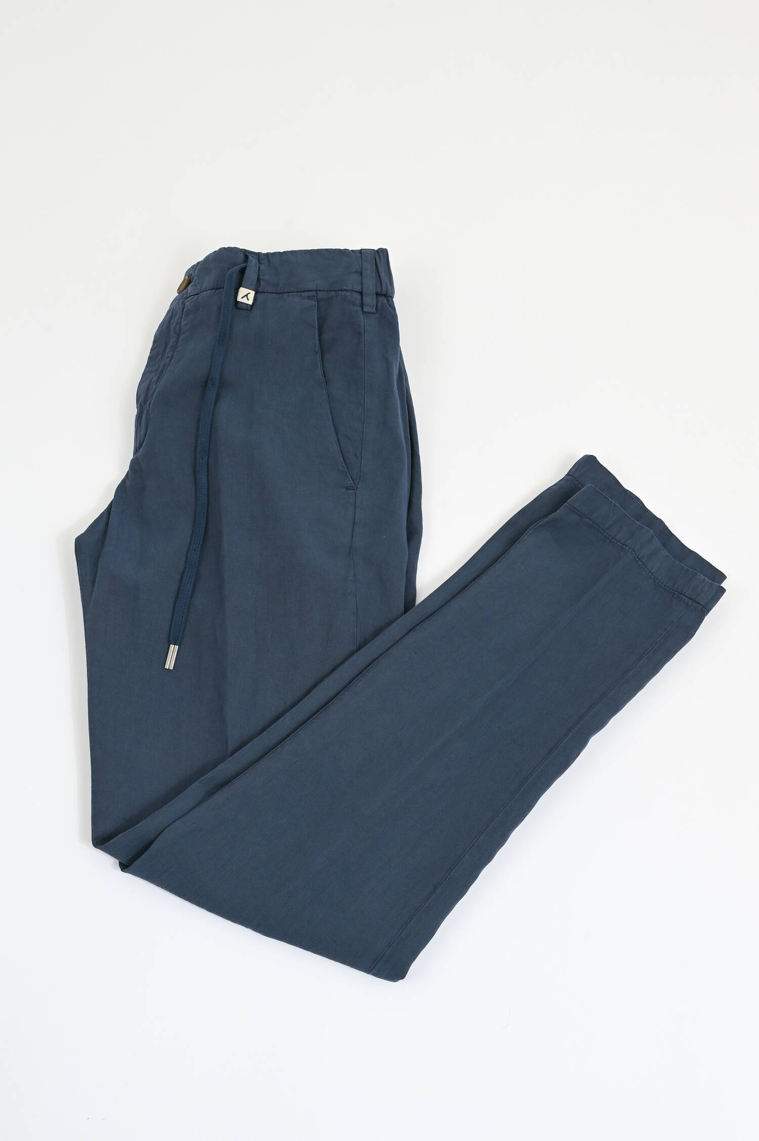 Hose aus Lyocell-Leinen-Mix in Navy