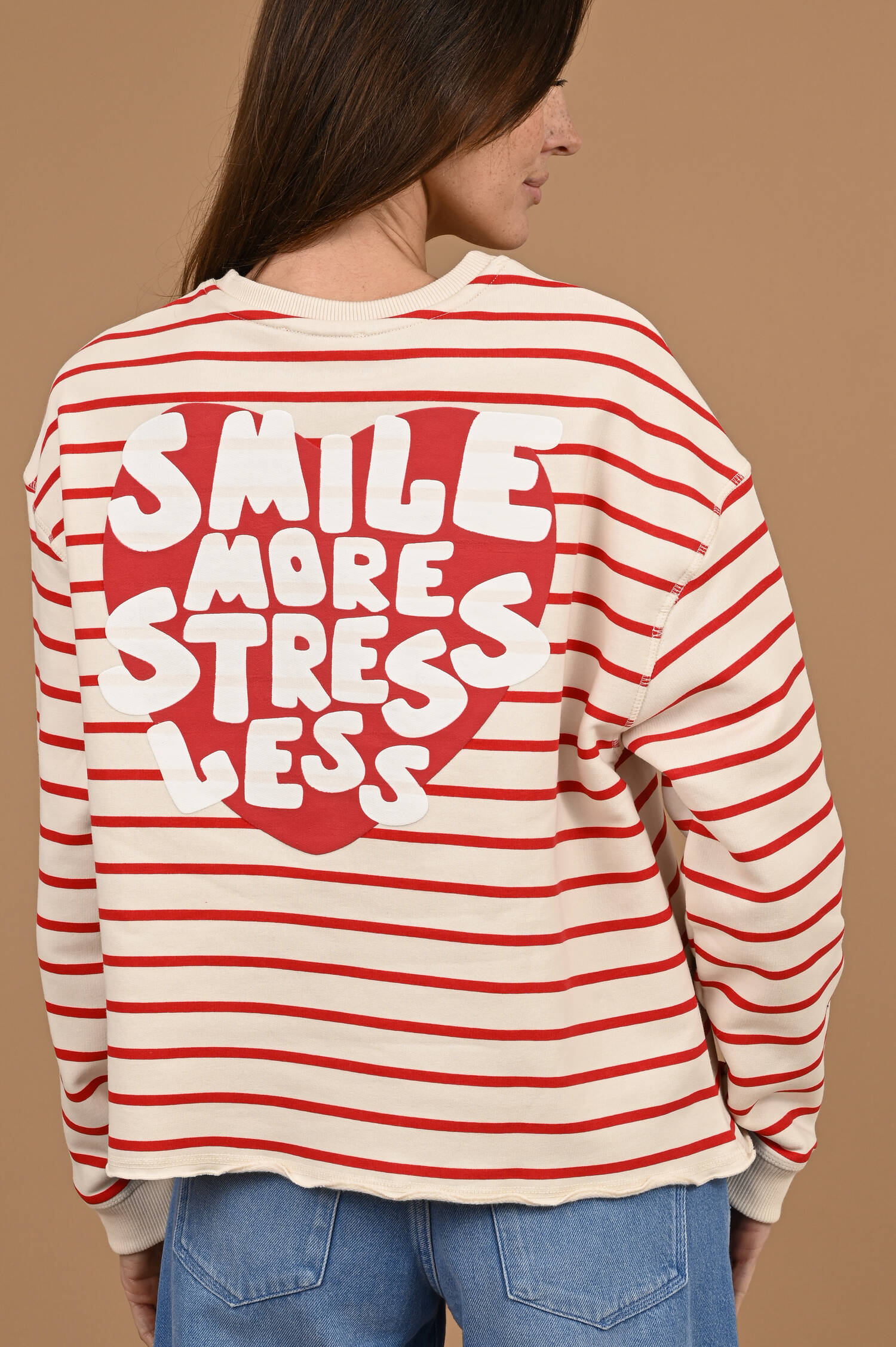 Sweater Smile More in Cherryrot/Ecru gestreift Sweater Smile More in Cherryrot/Ecru gestreift