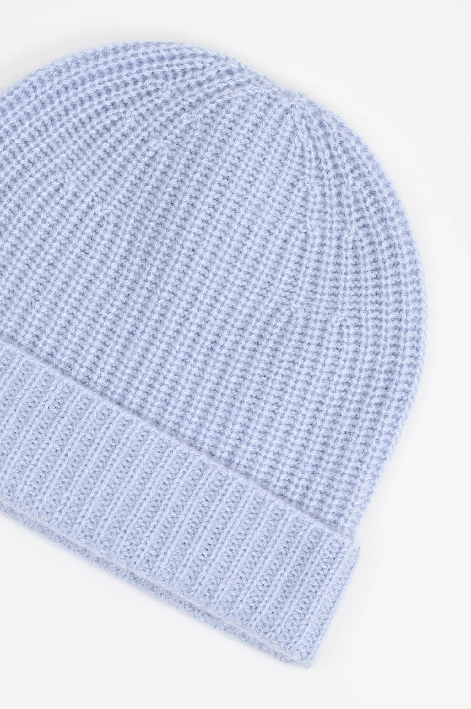 Rippstrickmütze aus Cashmere in Hellblau Rippstrickmütze aus Cashmere in Hellblau