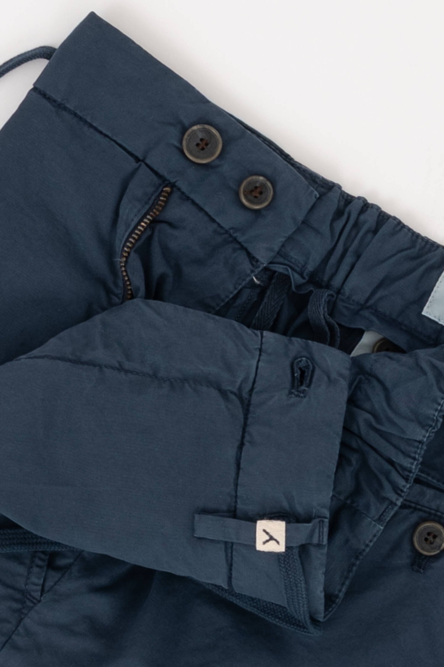 Baumwoll Chino mit Kordelzug in Navy