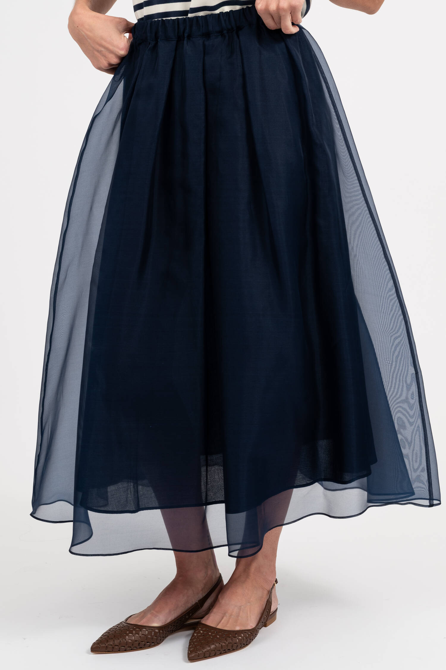 Rock VISINO aus Seidentüll in Navy