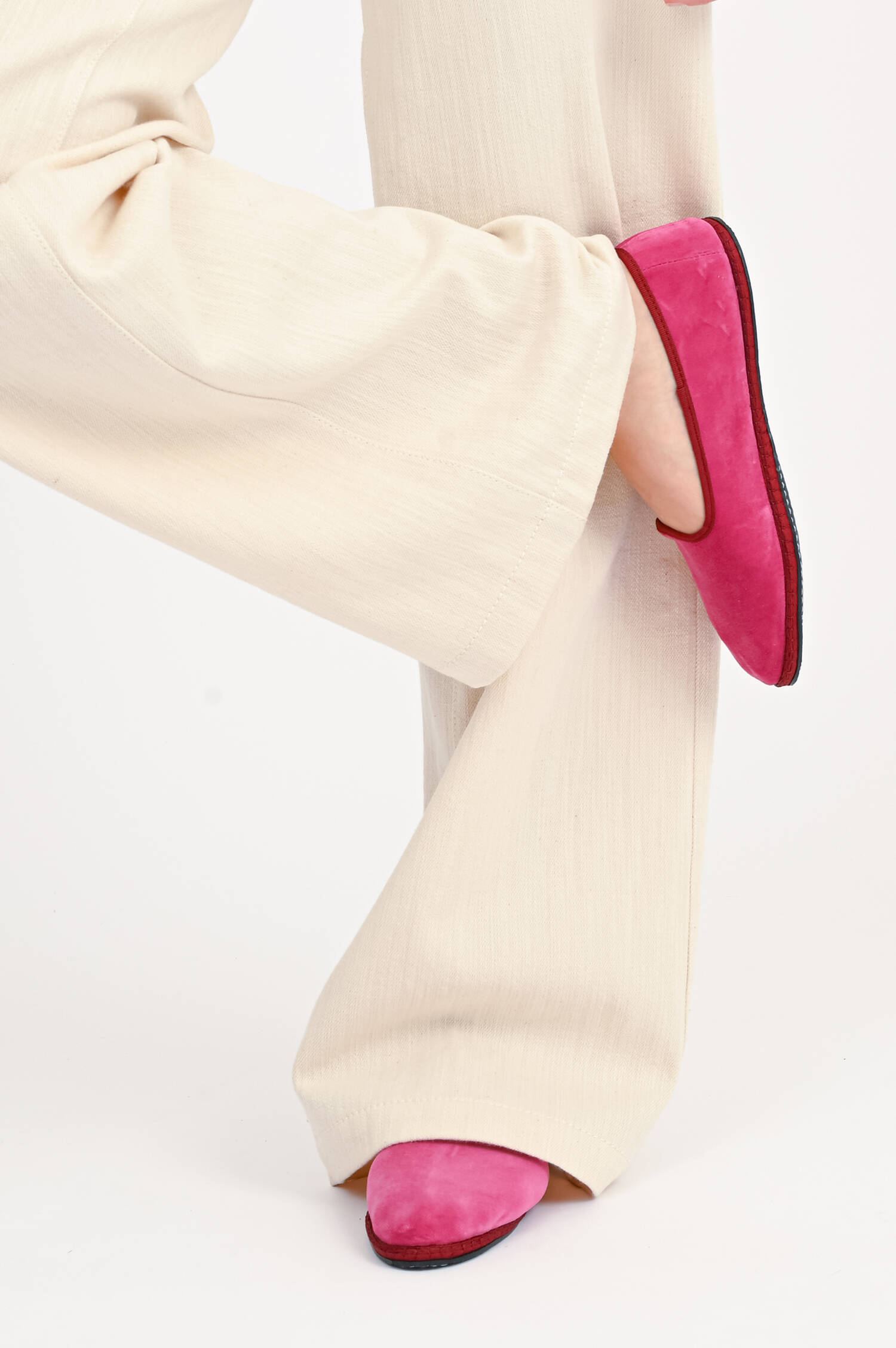 Samt-Loafer in Pink