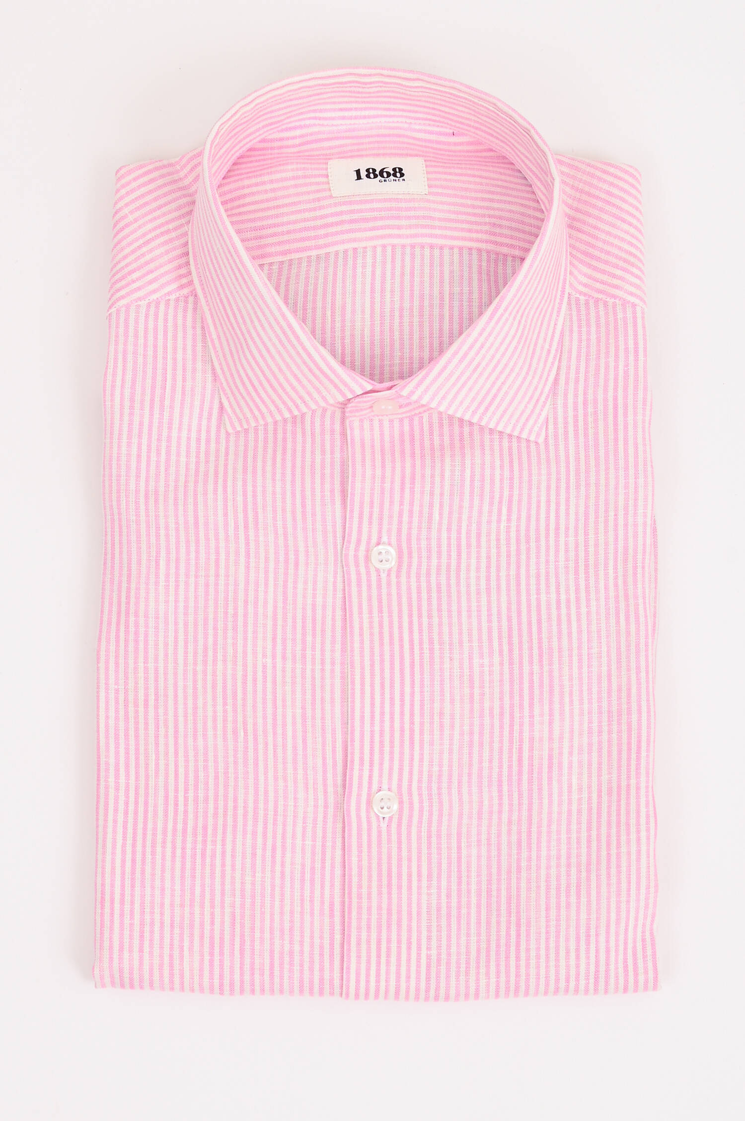 Leinenhemd mit schmalen Streifen in Rosa/Weiß Leinenhemd mit schmalen Streifen in Rosa/Weiß