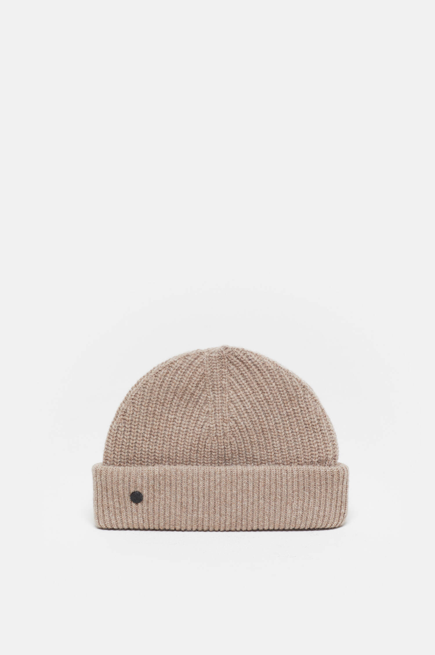 Beanie aus Wolle in Beige