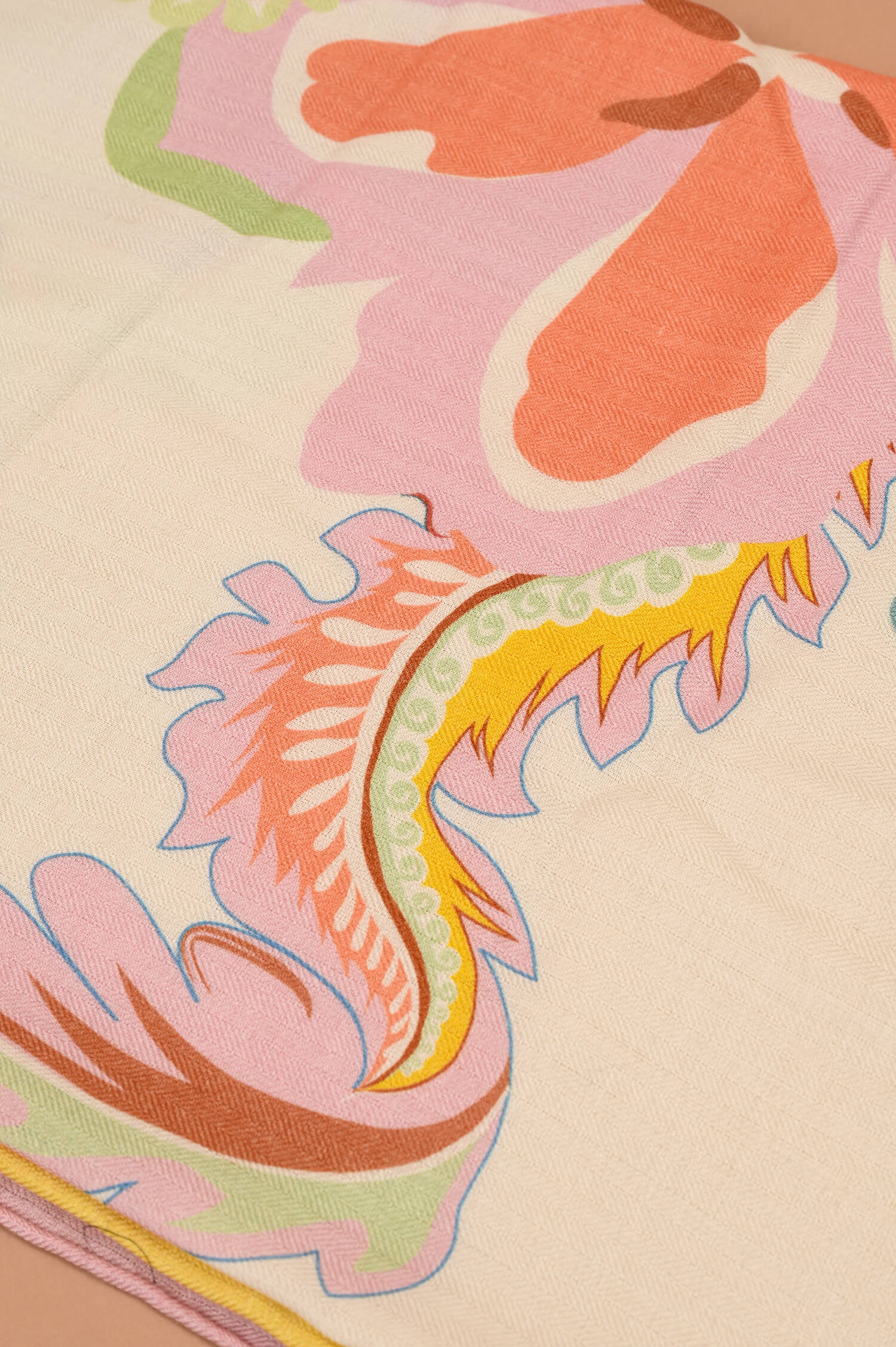 Cashmere-Seiden Tuch in Yolk Pastel Multicolor