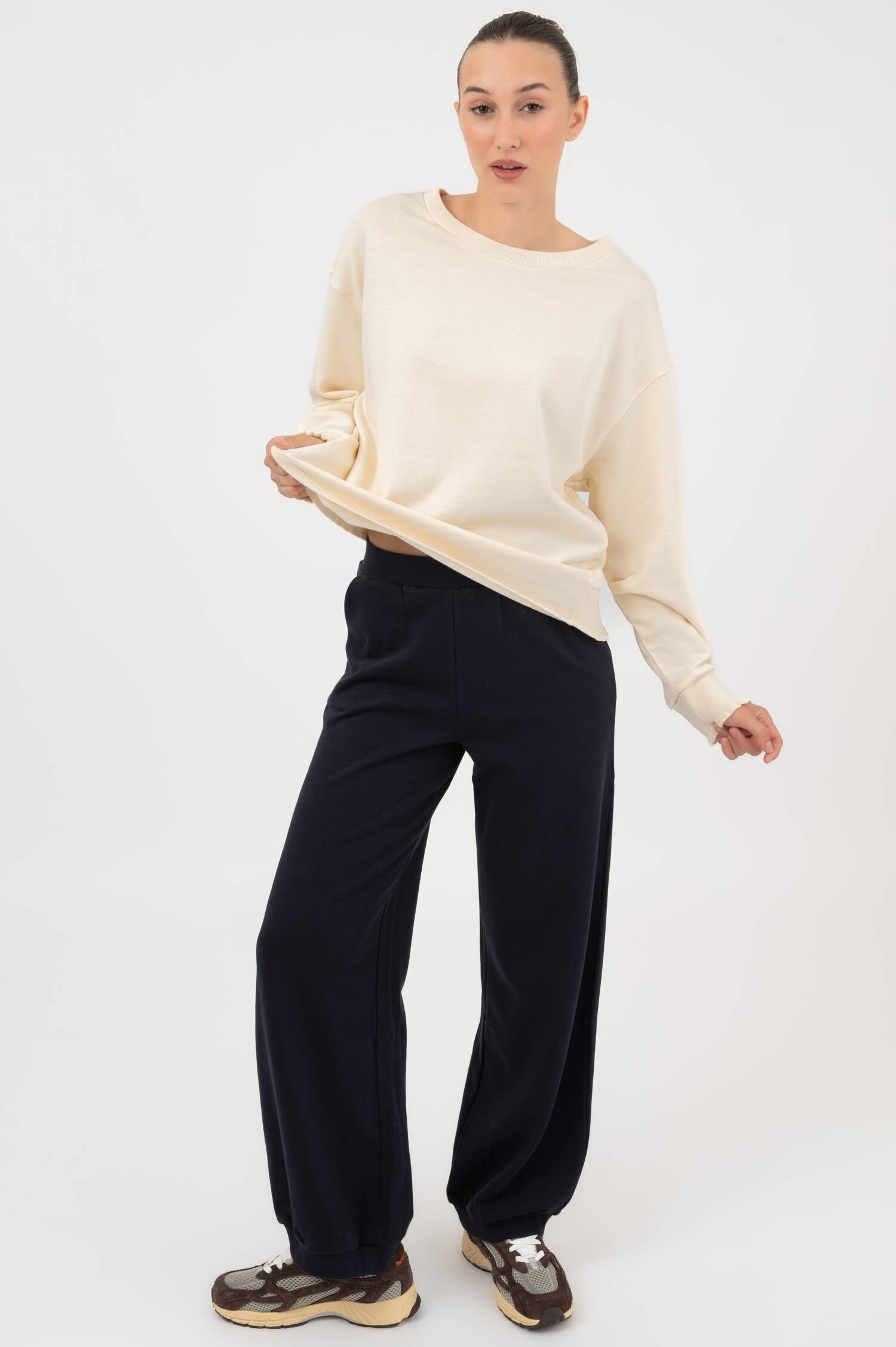 Sweater VIOLA mit Wellen in Off-White