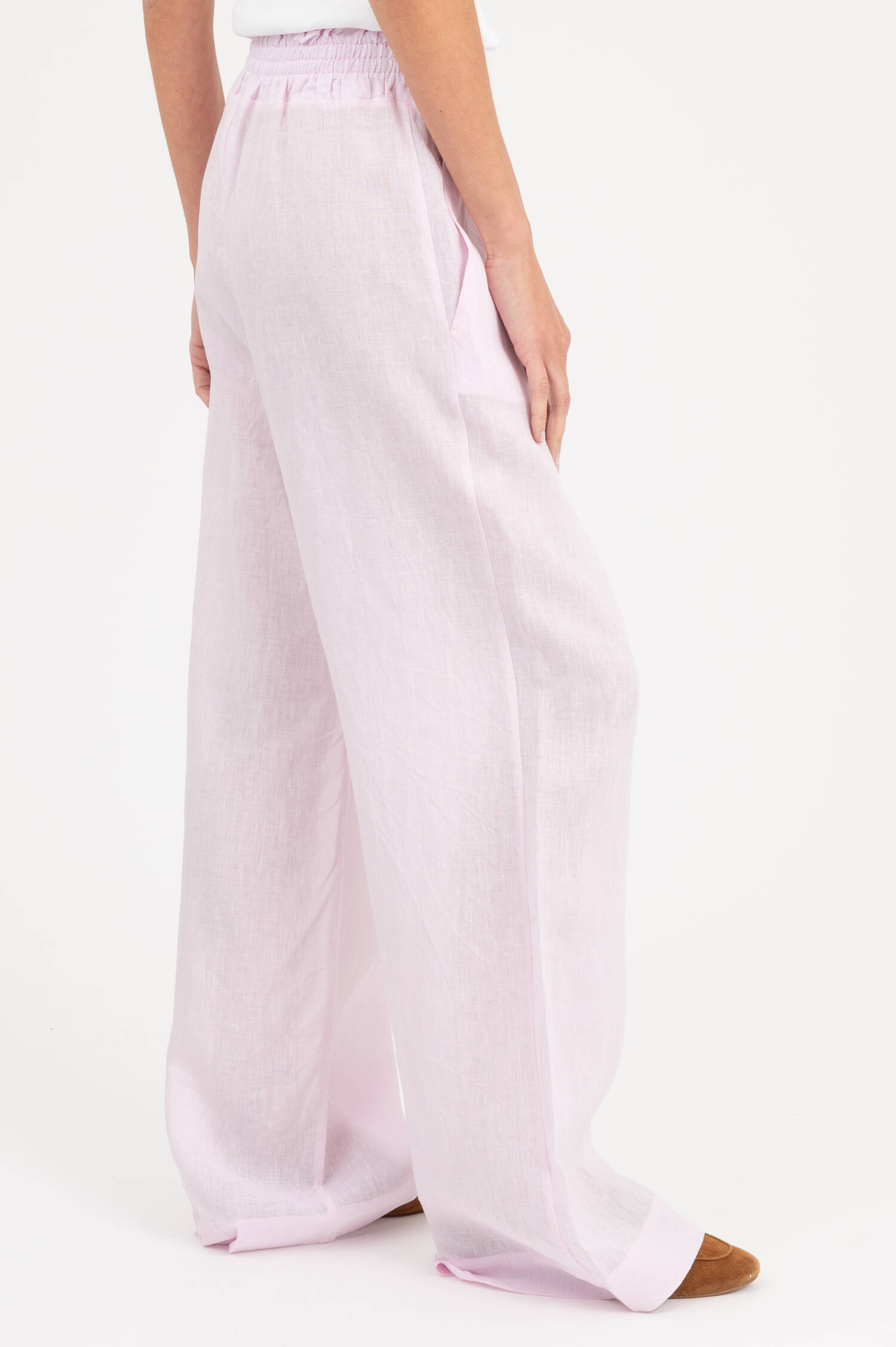 Schlupfhose FRAN aus Leinen in Rosa