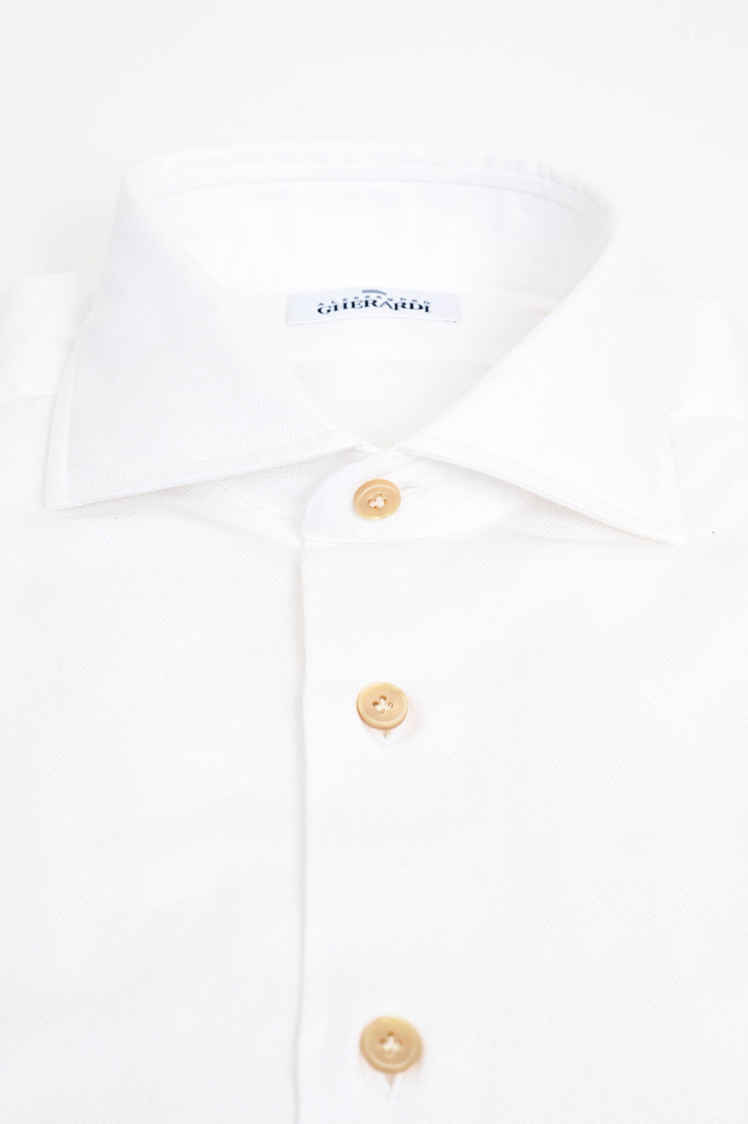 Hemd aus Baumwolle mit dezentem Muster in Weiß