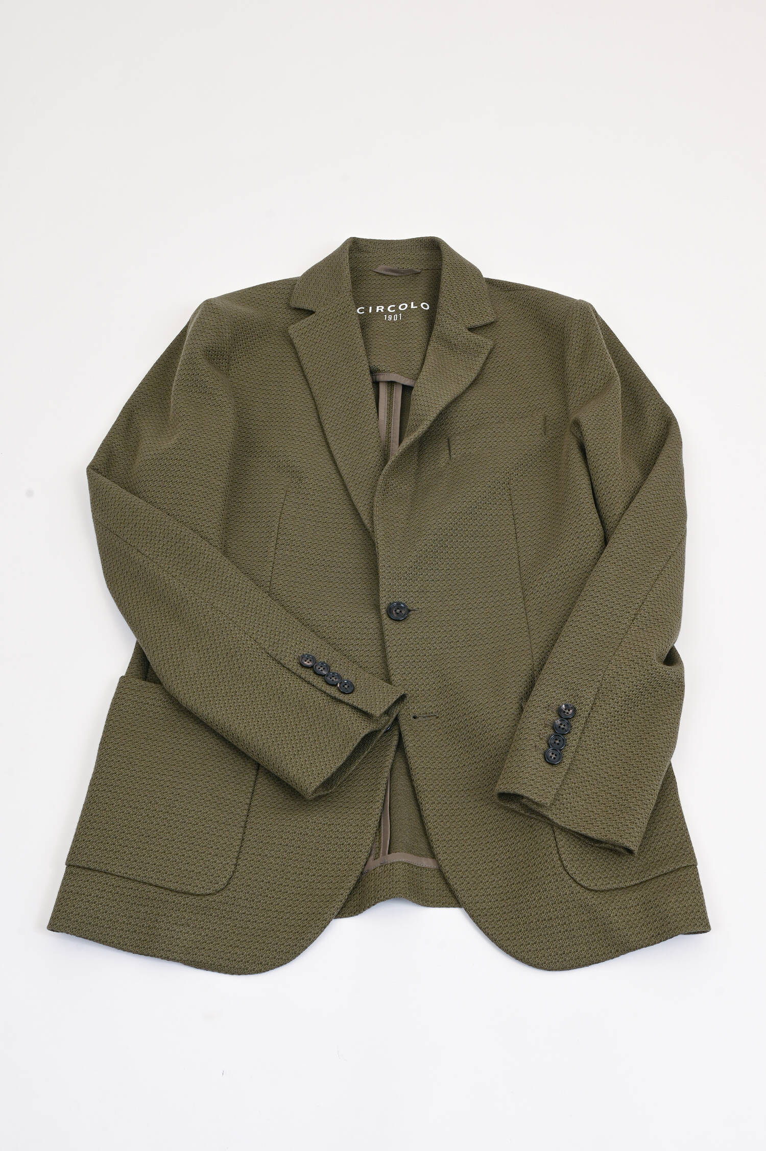 Sakko aus Baumwoll-Leinen-Mix in Khaki