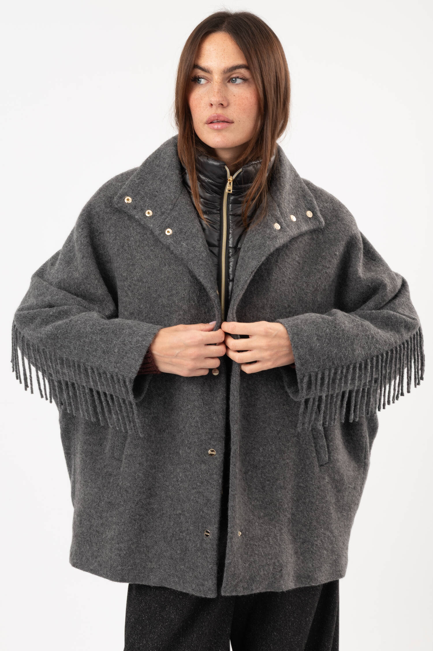 Woll-Mix-Jacke in Dunkelgrau