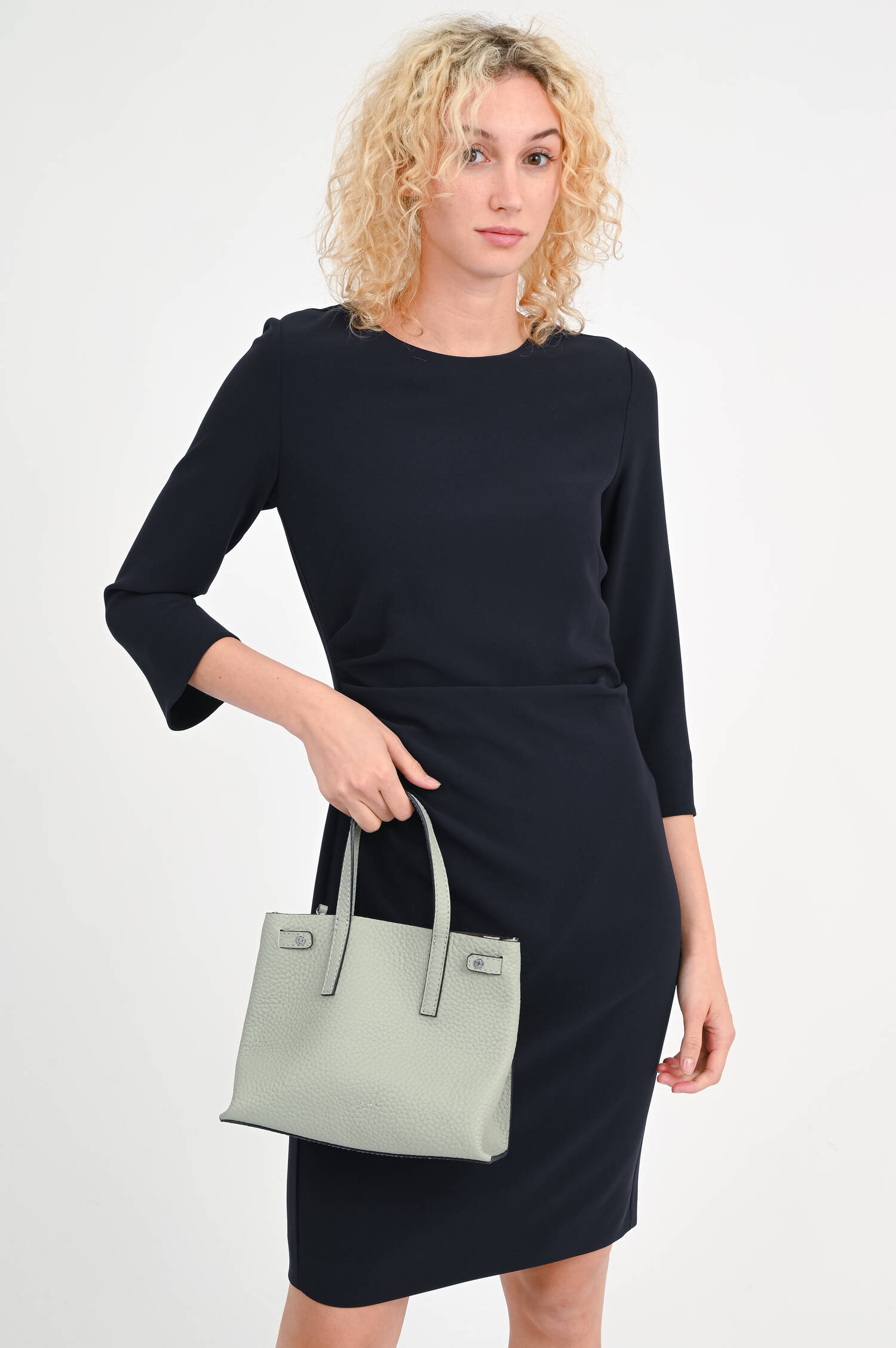 Kleid mit Raffungen in Navy