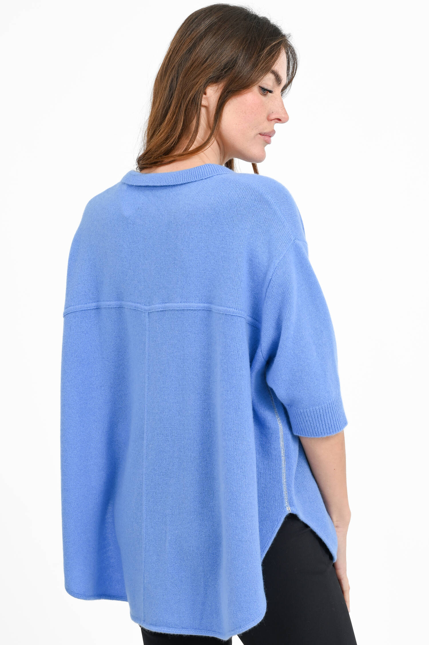 Oversized Cardigan aus Cashmere-Mix in Blue