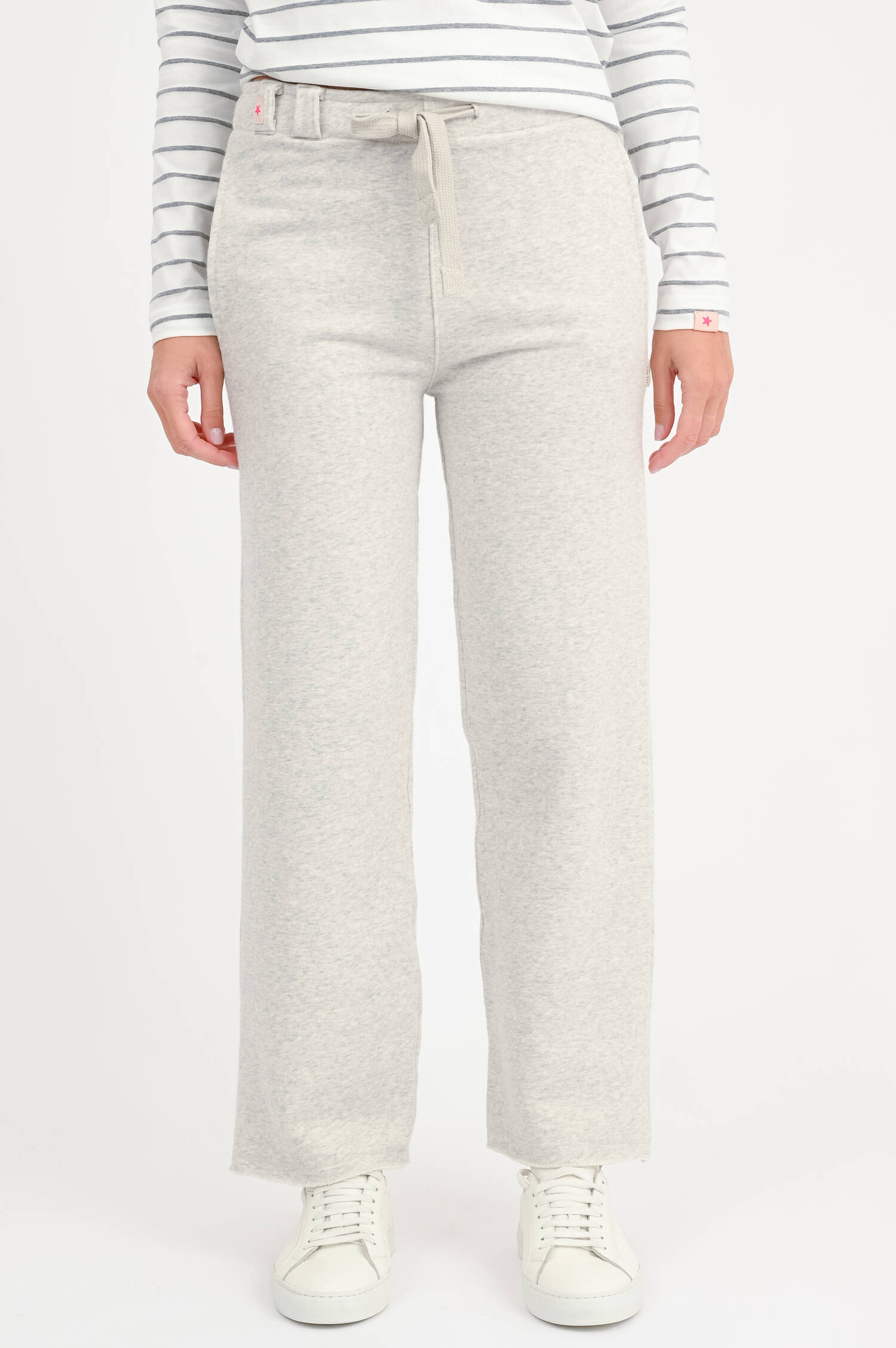 Sweatpants mit weitem Bein in Hellgrau