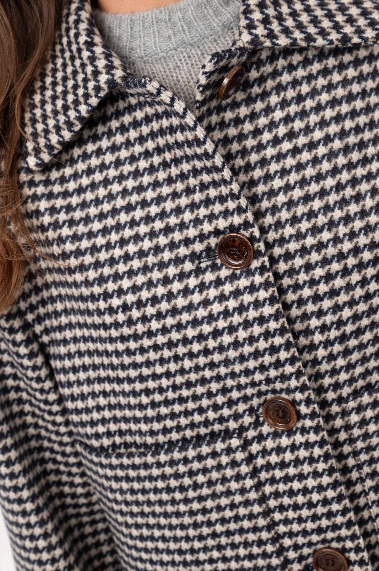 Hahnentritt-Jacke JOSKE in Navy/Weiß Hahnentritt-Jacke JOSKE in Navy/Weiß