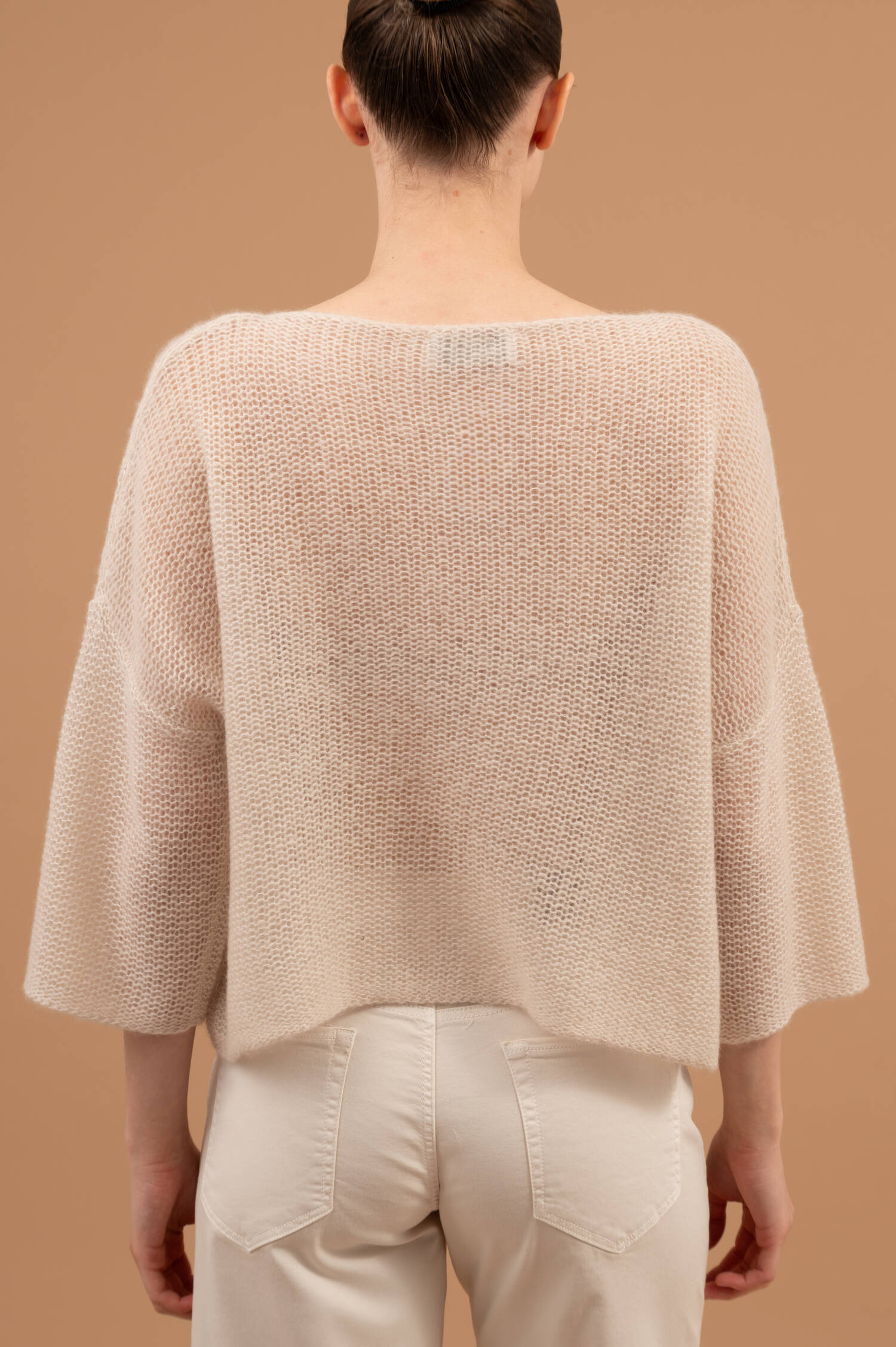 Cashmere-Seiden Pullover in Sandbeige