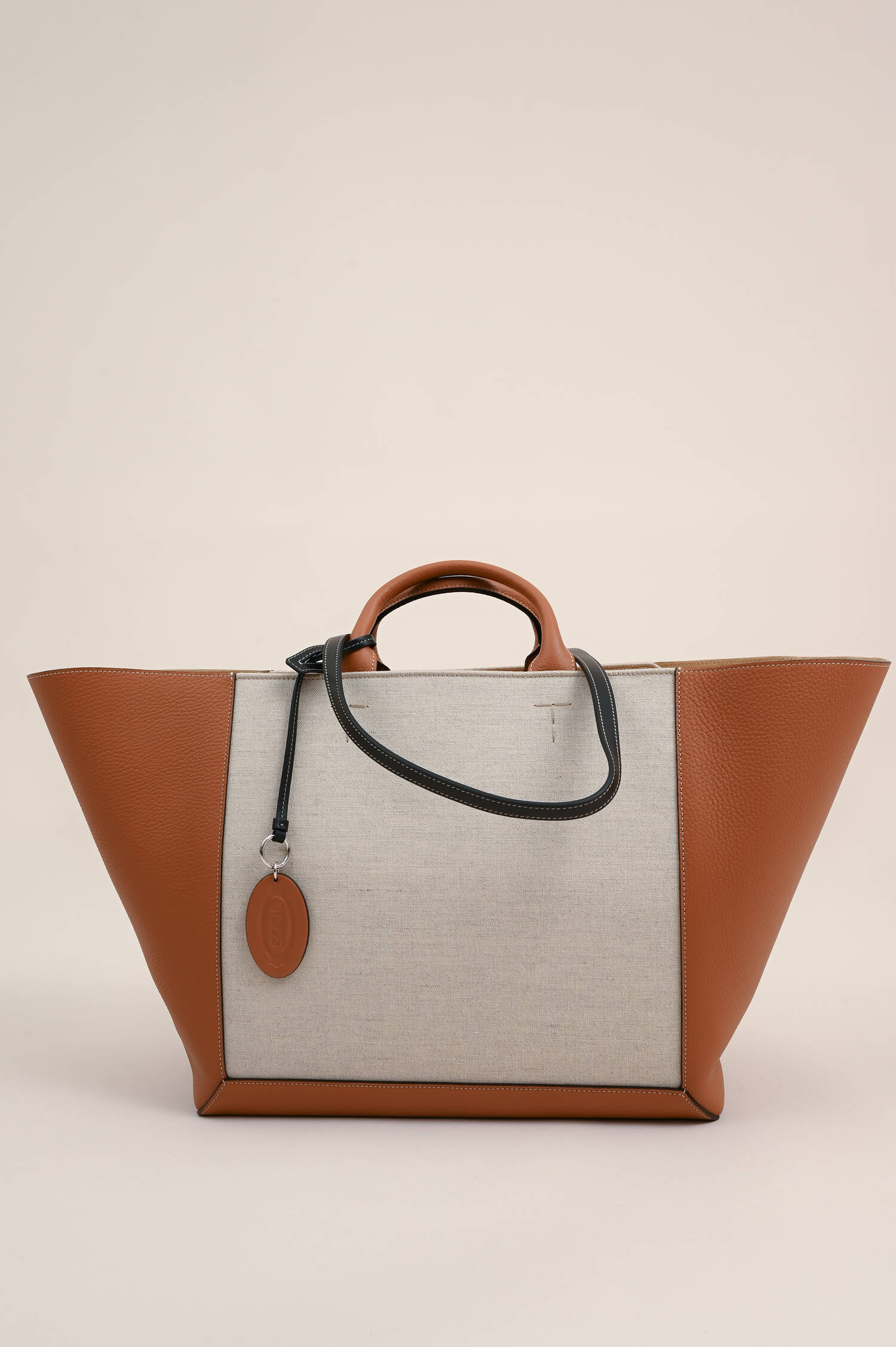 Großer Shopper DOUBLE UP in Beige/Braun
