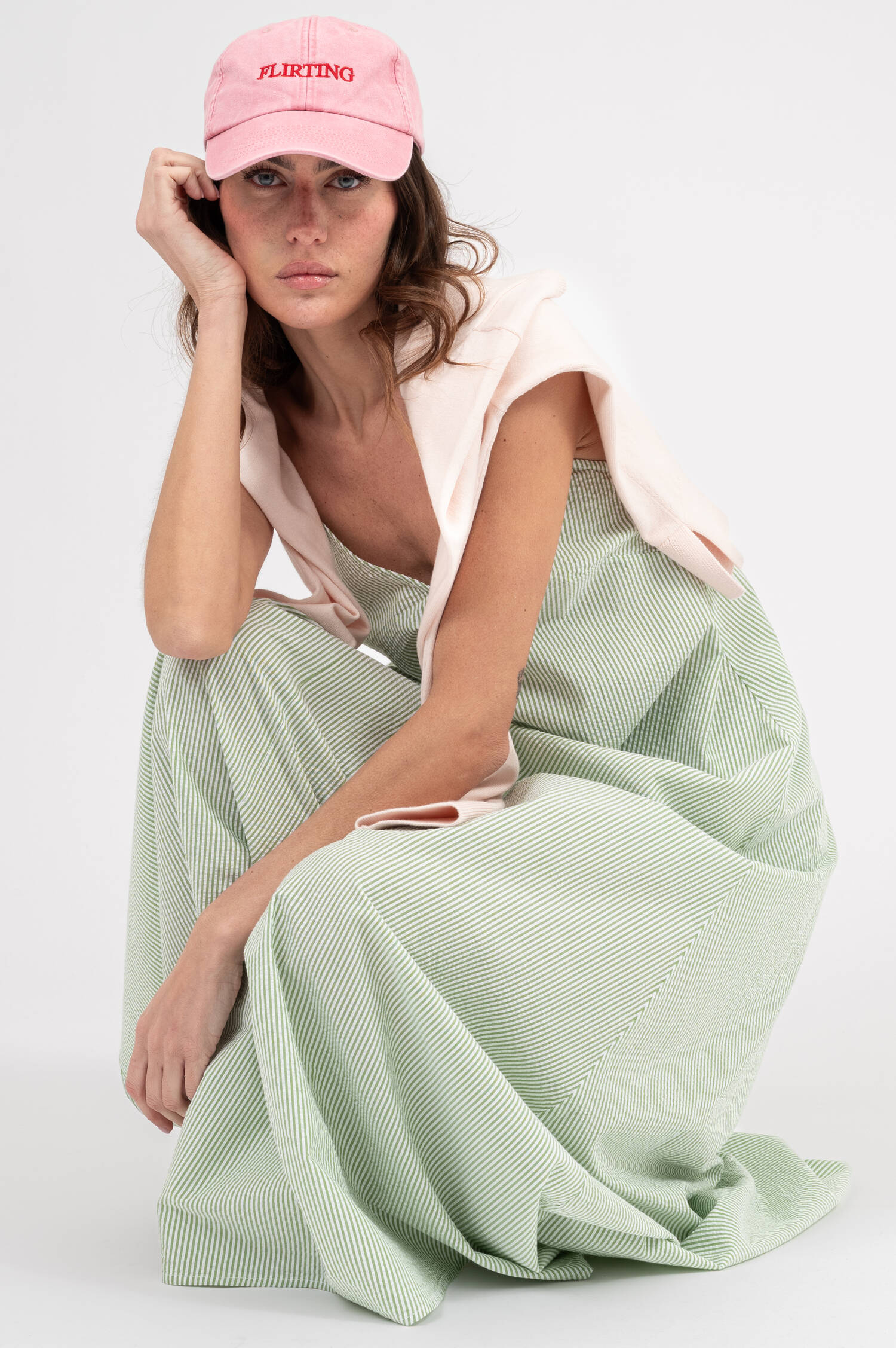 Sommerkleid in Grün/Weiß gestreift