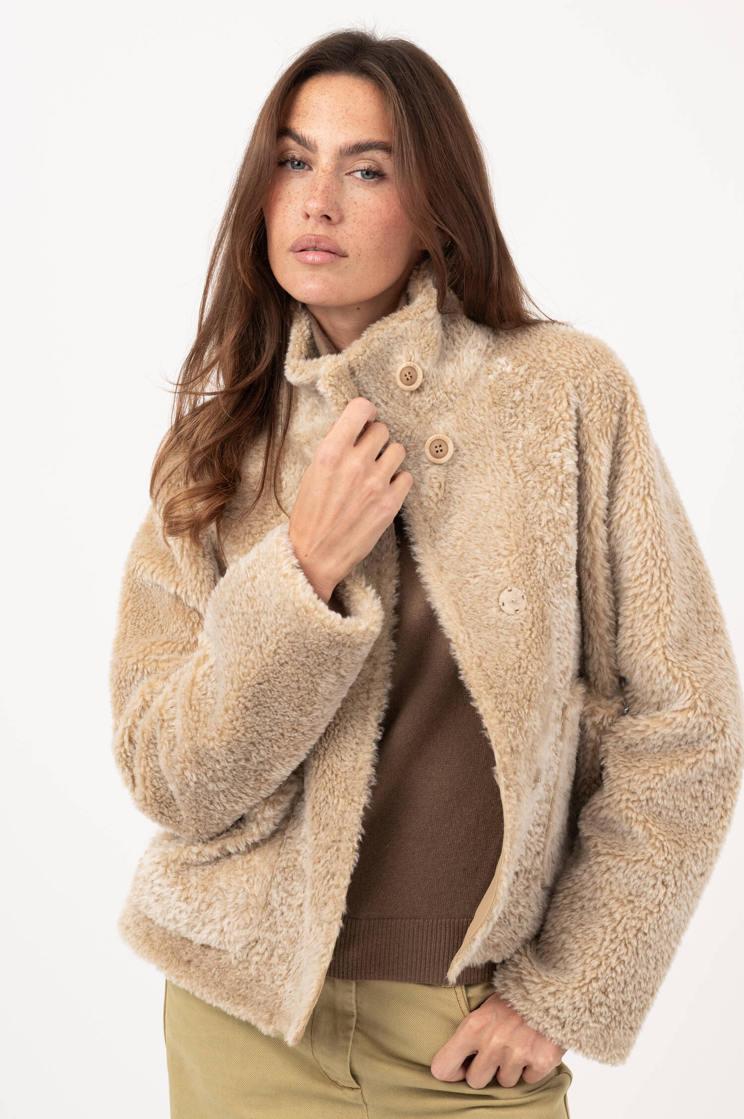 Lammfelljacke CARIANA in Beige