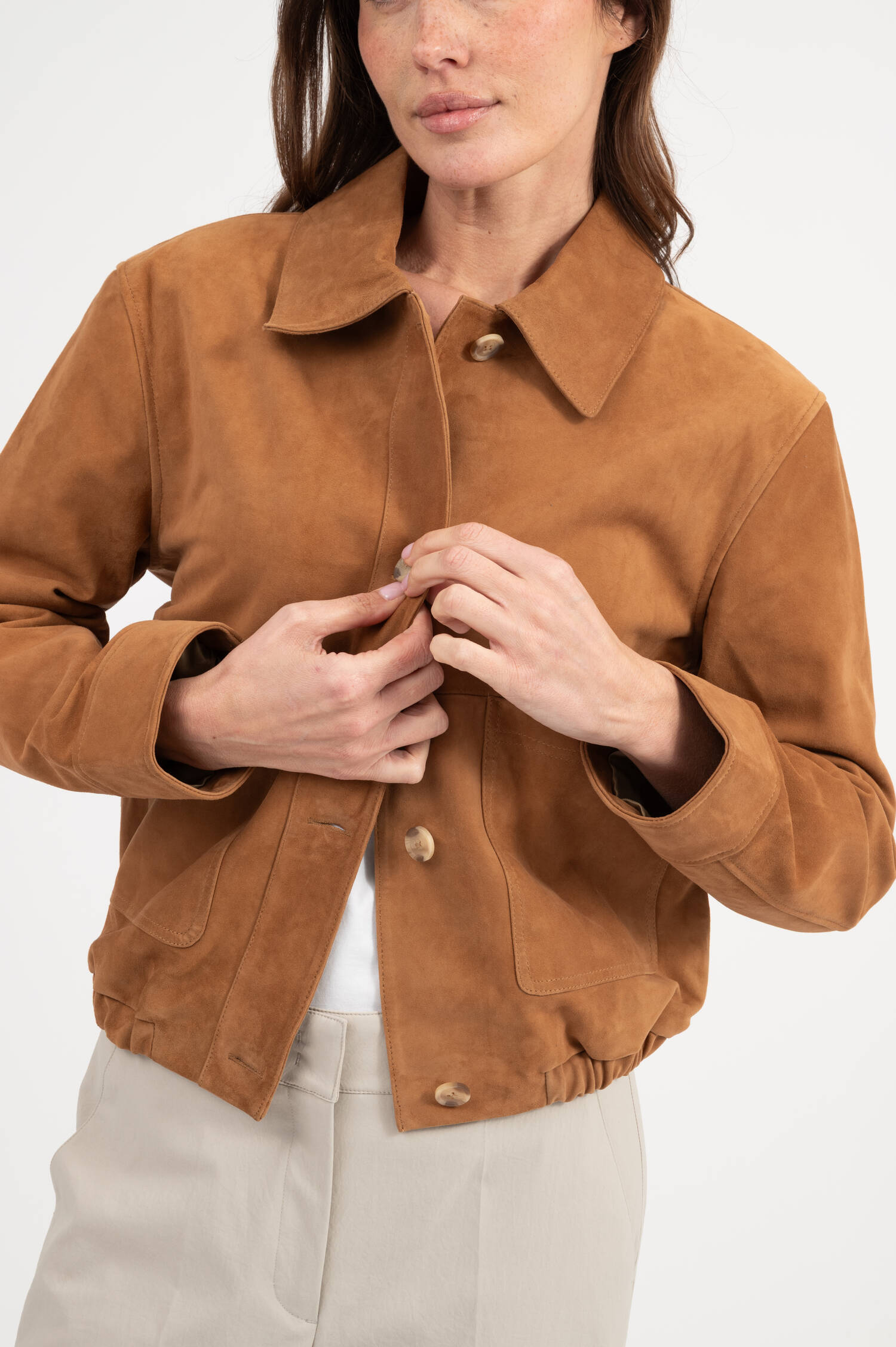 Velourslederjacke in Chestnut Velourslederjacke in Chestnut