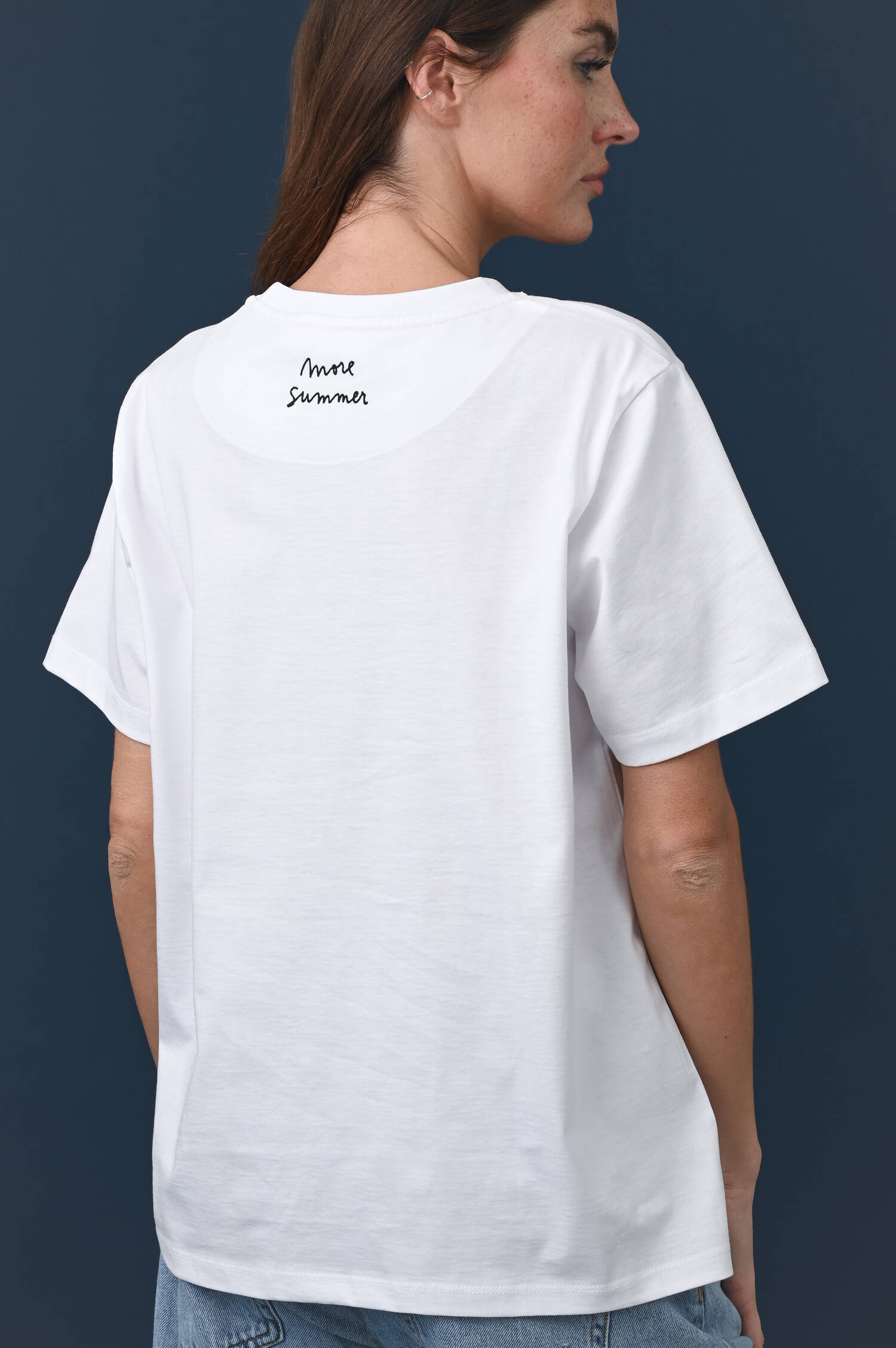 T-Shirt "Strandliege" in Weiß/Rot