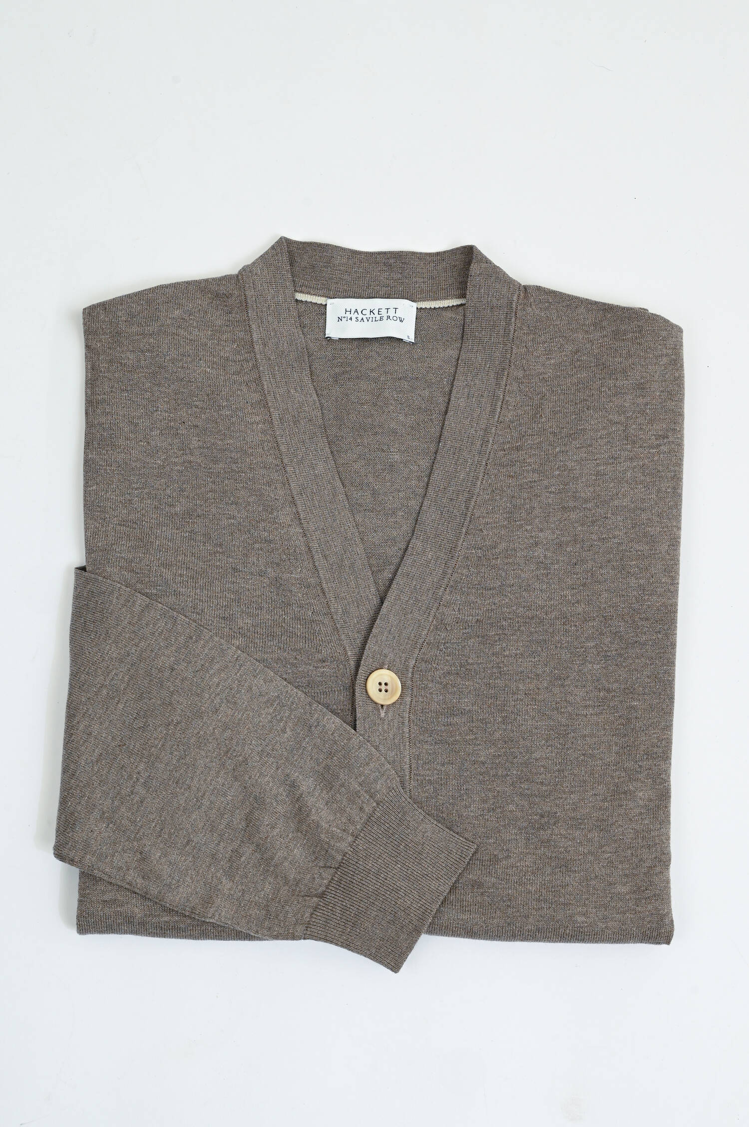 Seiden-Mix Strickjacke in Taupe Seiden-Mix Strickjacke in Taupe