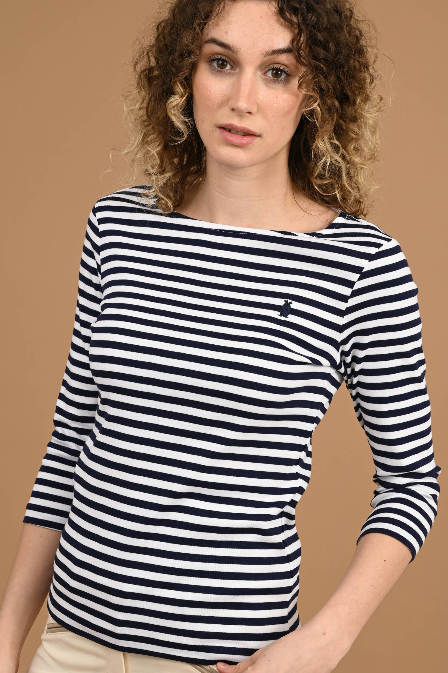 Langarm Streifen Shirt in Blau/Weiß Langarm Streifen Shirt in Blau/Weiß