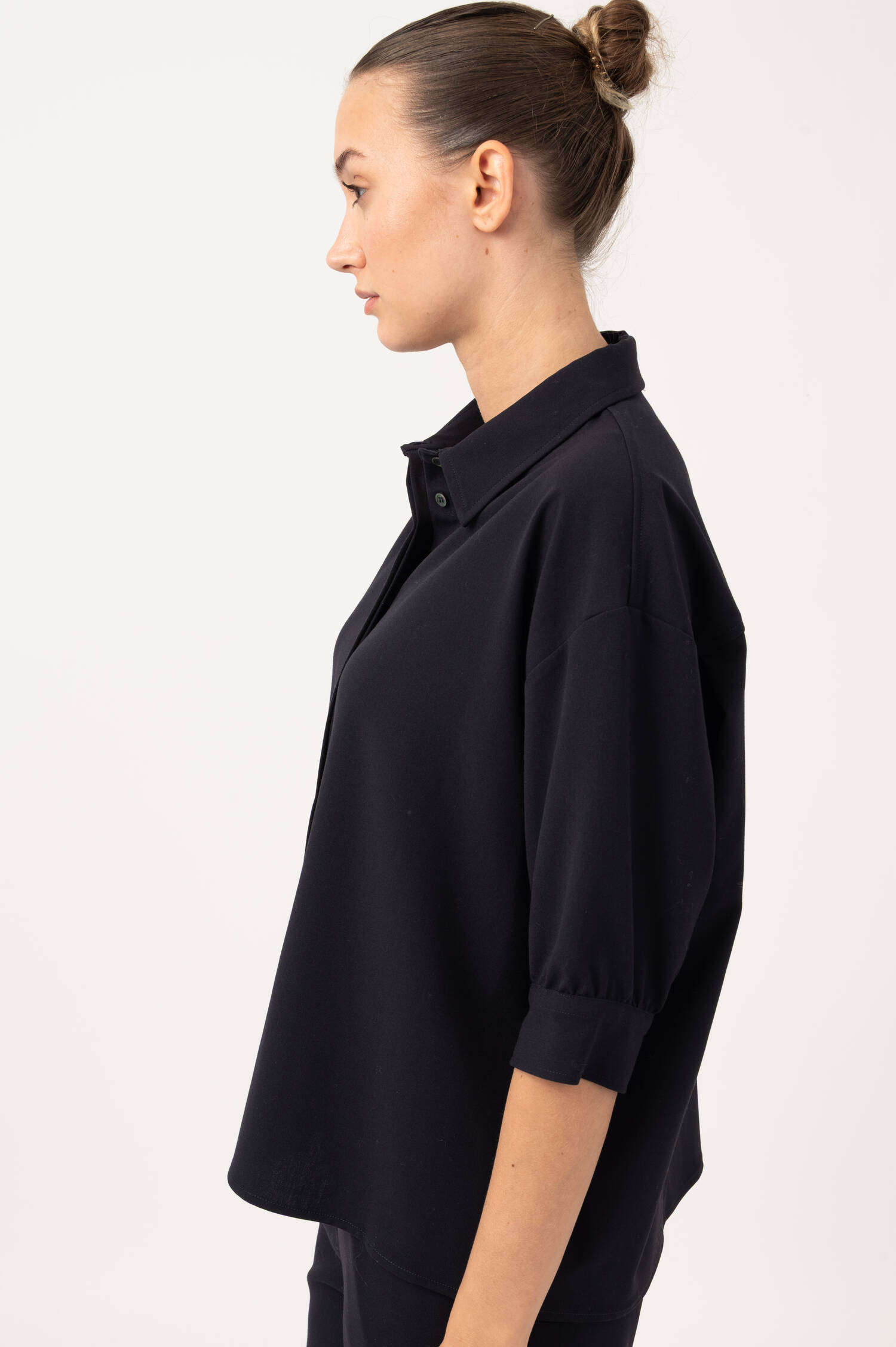 Dreiviertelarm-Bluse in Navy