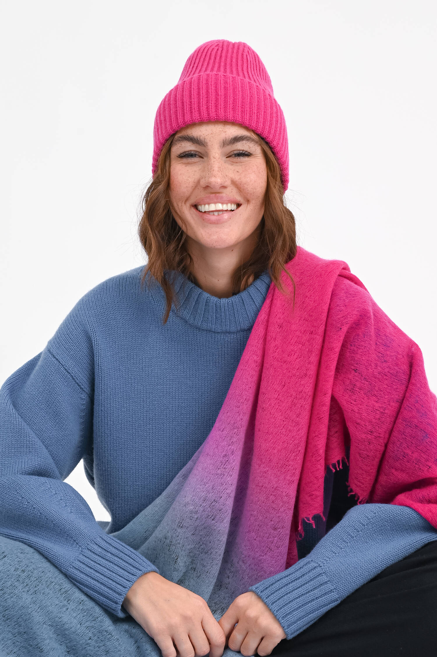 Midi-Mütze BARI aus Cashmere in Pink