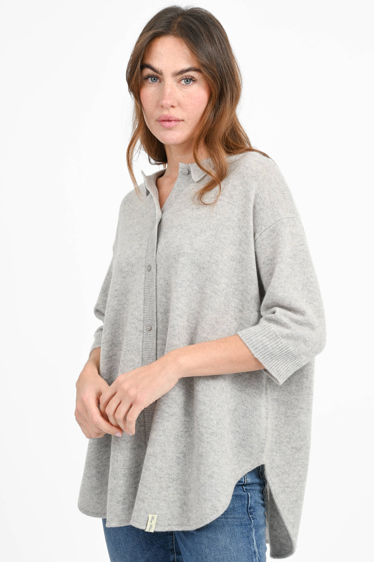 Oversized Cardigan aus Cashmere-Mix in Light Grey Oversized Cardigan aus Cashmere-Mix in Light Grey