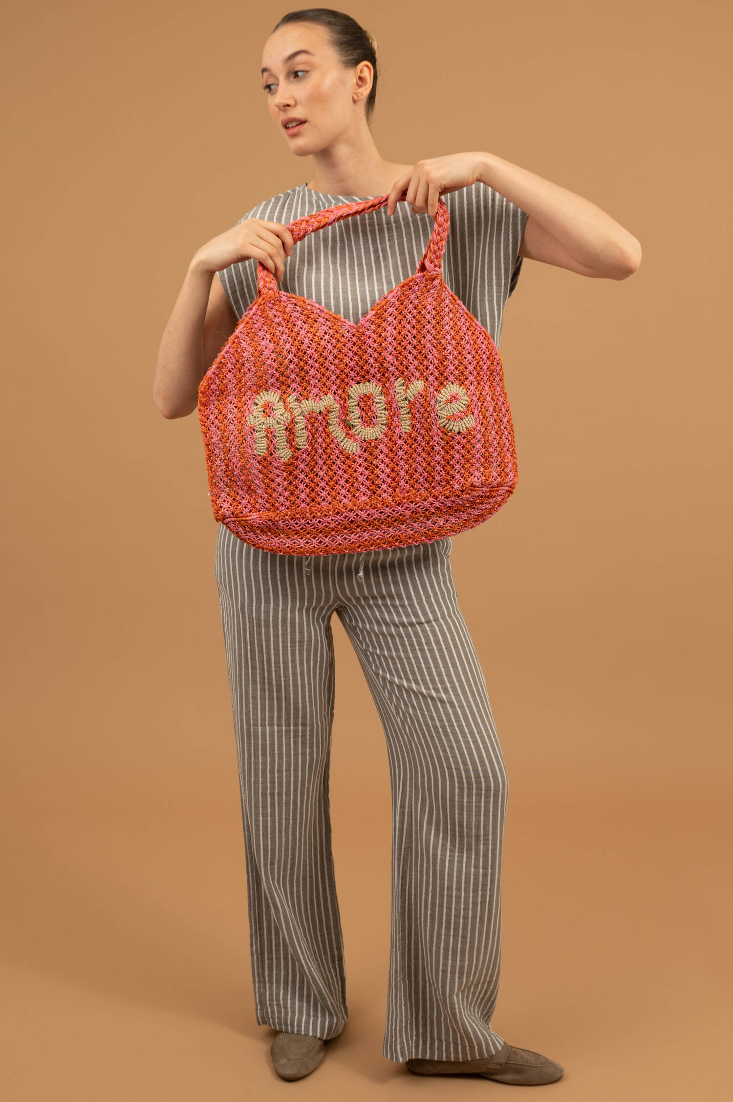 Beachbag DORA AMORE in Rosa/Orange