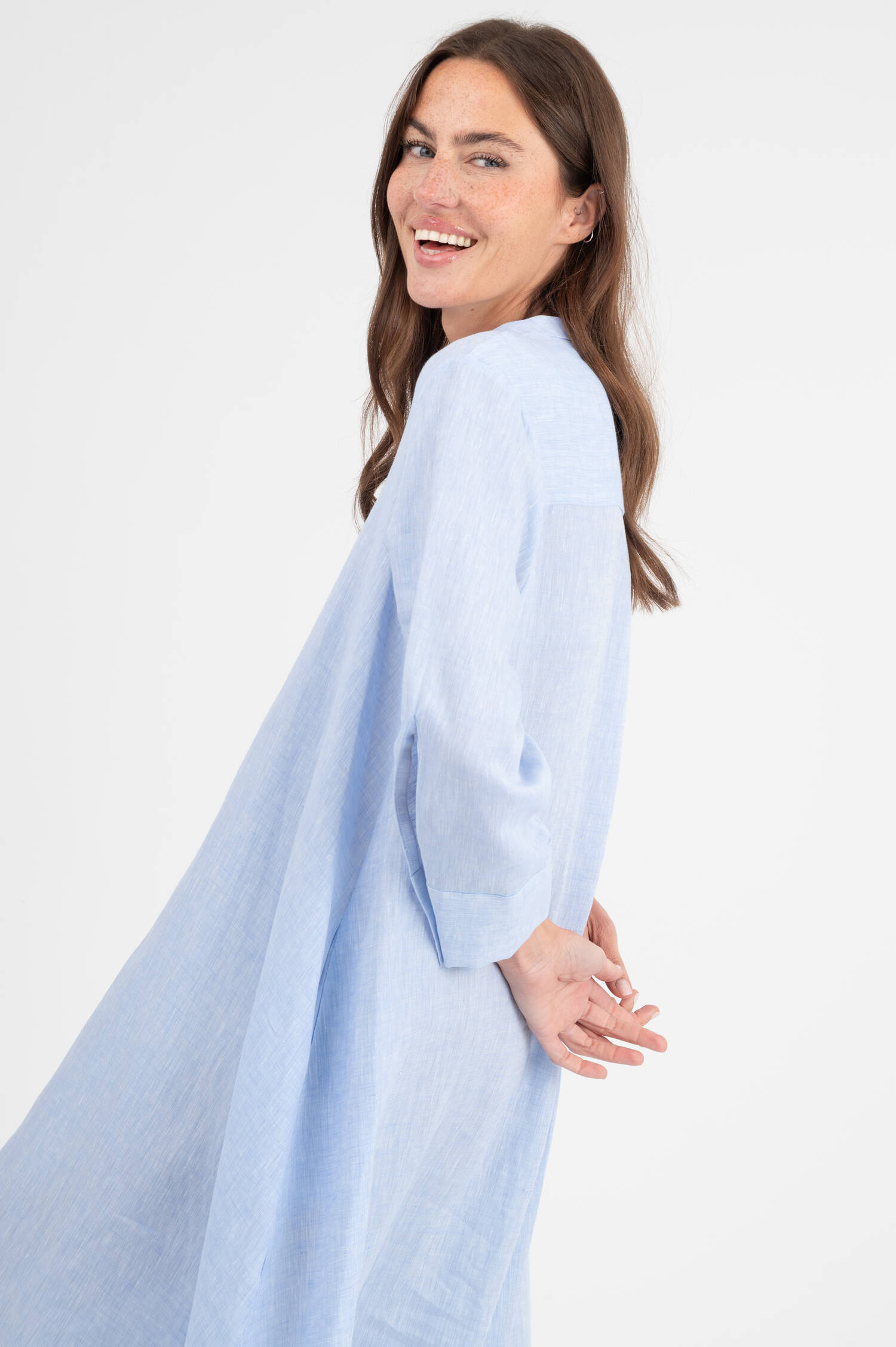 Leinenkleid in Hellblau