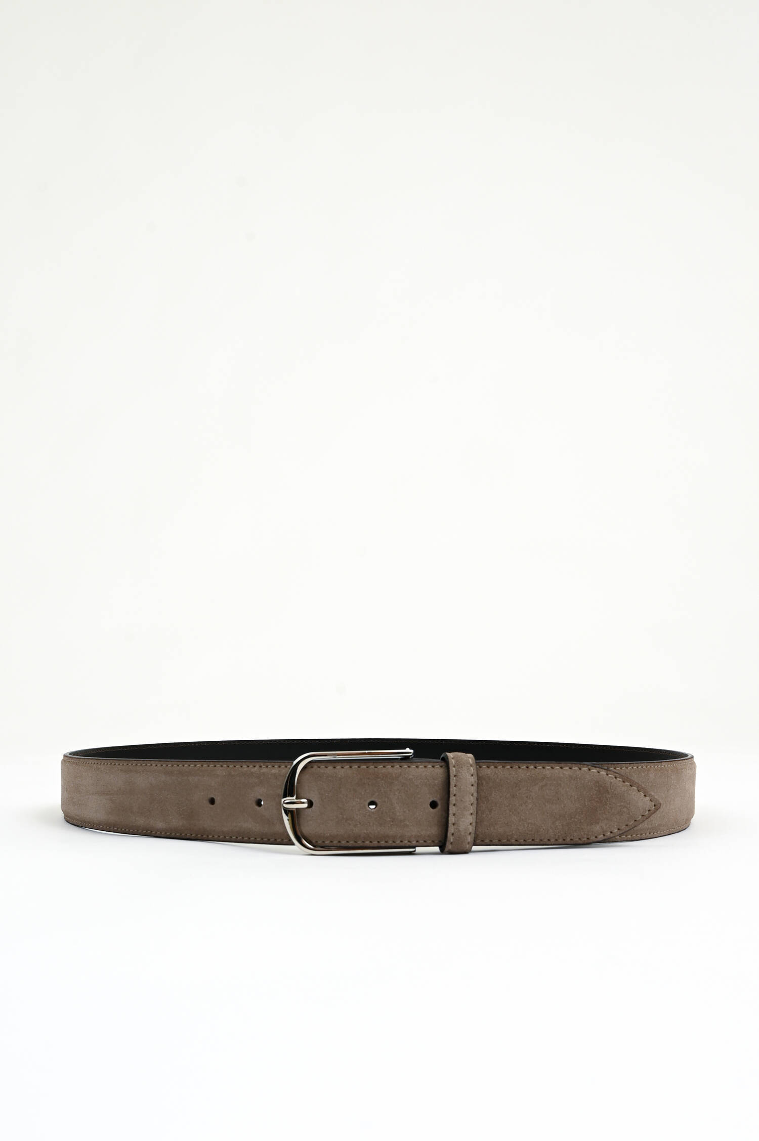 Gürtel aus Veloursleder in Taupe