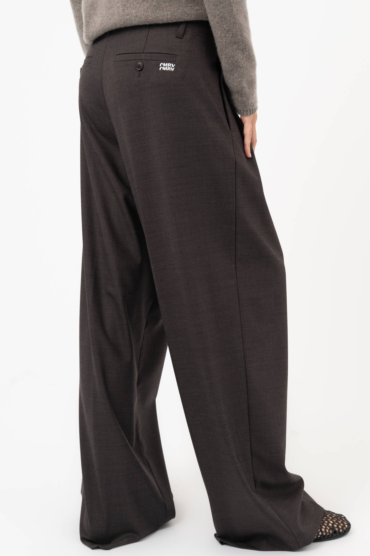 Woll-Mix-Bundfaltenhose ADDISON in Braun