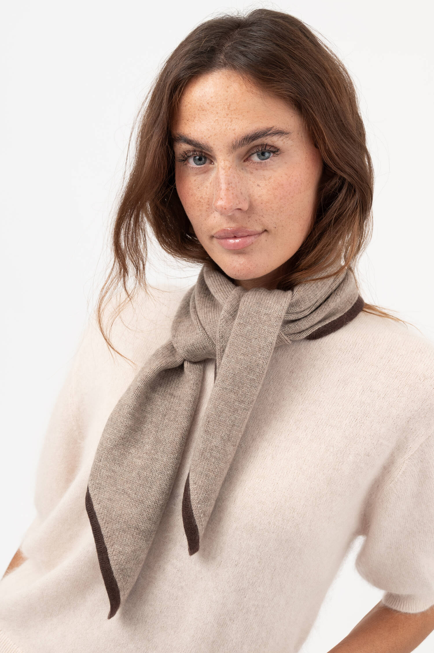 Woll-Mix-Schal SOPHIE in Taupe/Braun