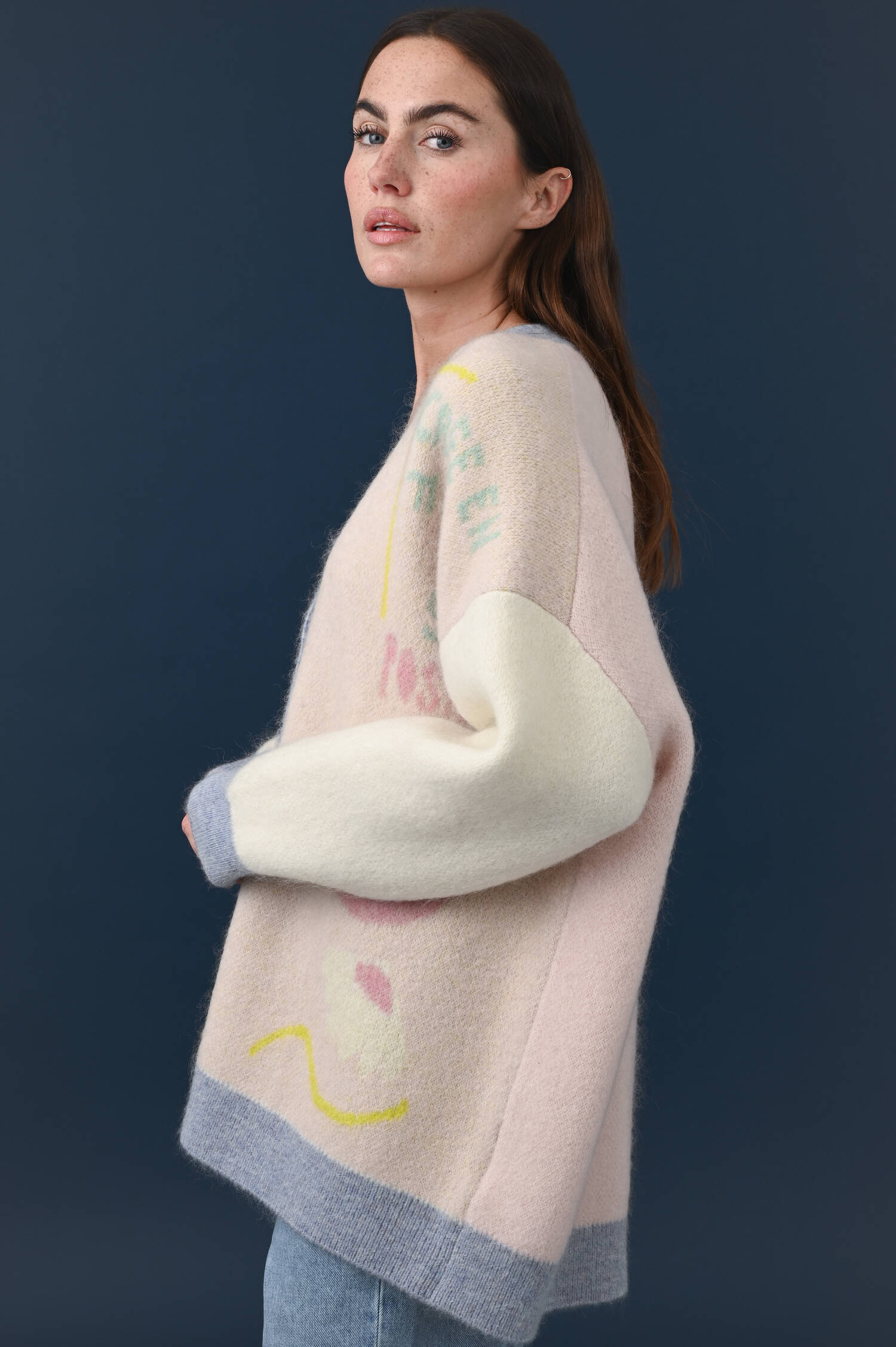 Strickweste in Mozarella gemustert Strickweste in Mozarella gemustert