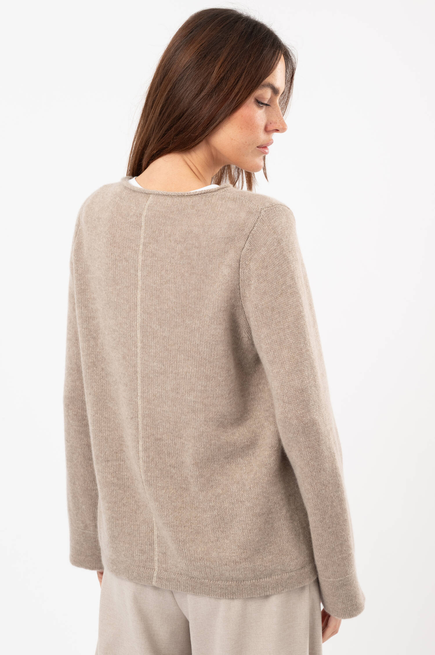Cashmere-Pullover in Beige meliert Cashmere-Pullover in Beige meliert