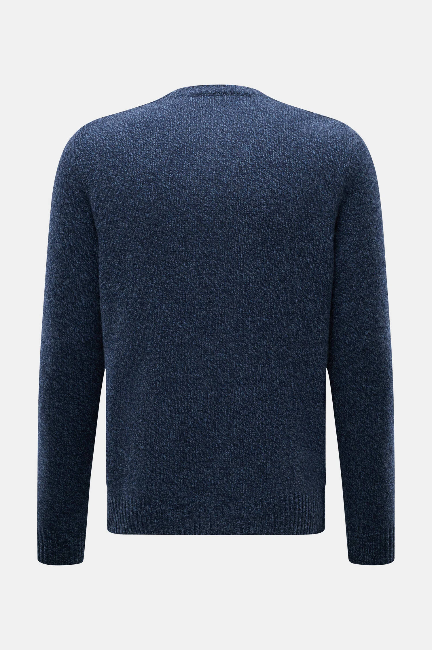 Mouliné Woll-Pullover in Navy meliert
