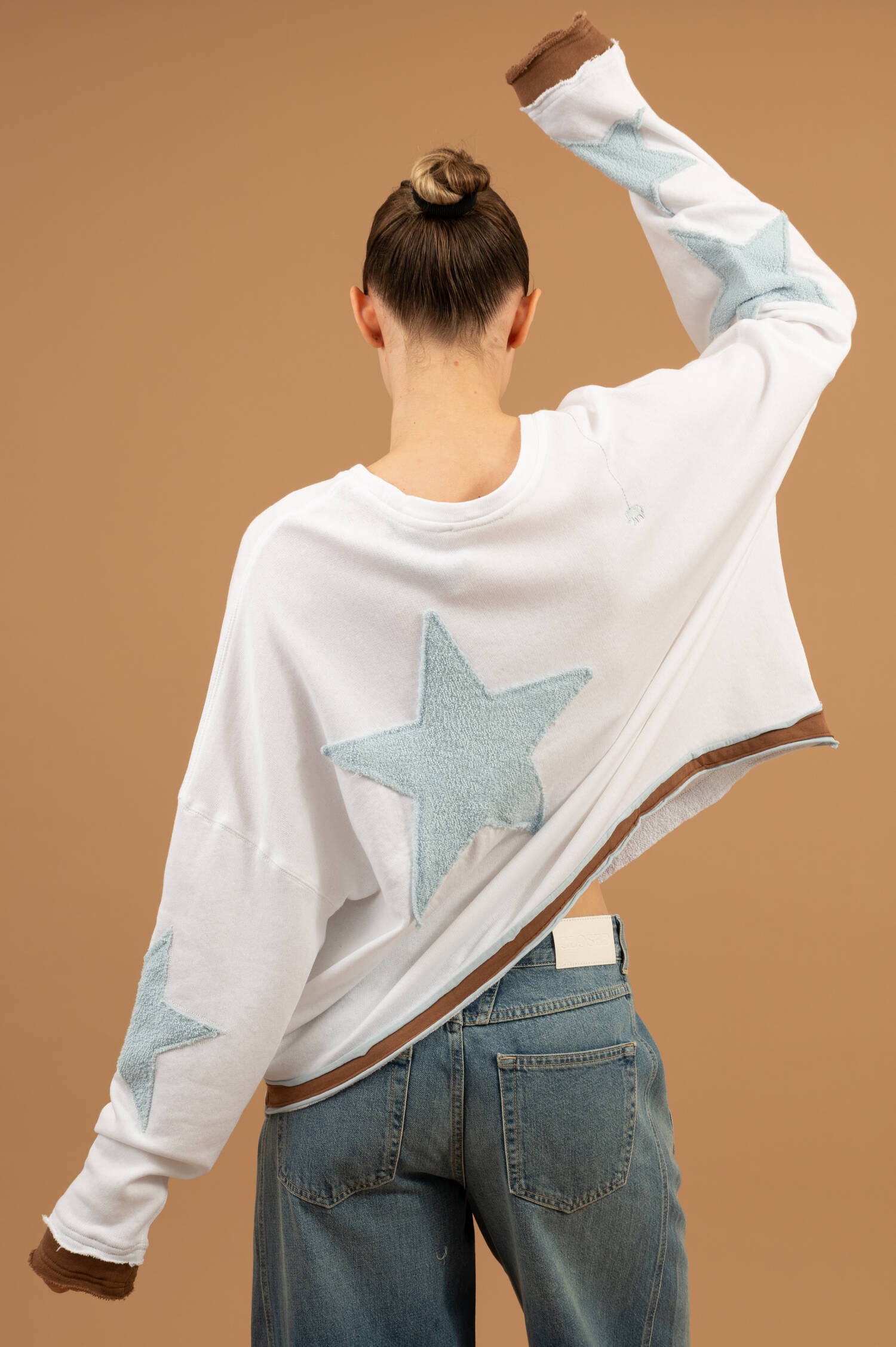 Sweater HOPEWELL in Weiß/Hellblau